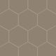 8" Hexagon Natural Press Ceramic Tile in Sawtooth Matte