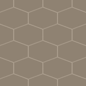 Elongated Hexagon Natural Press Ceramic Tile in Sawtooth Matte