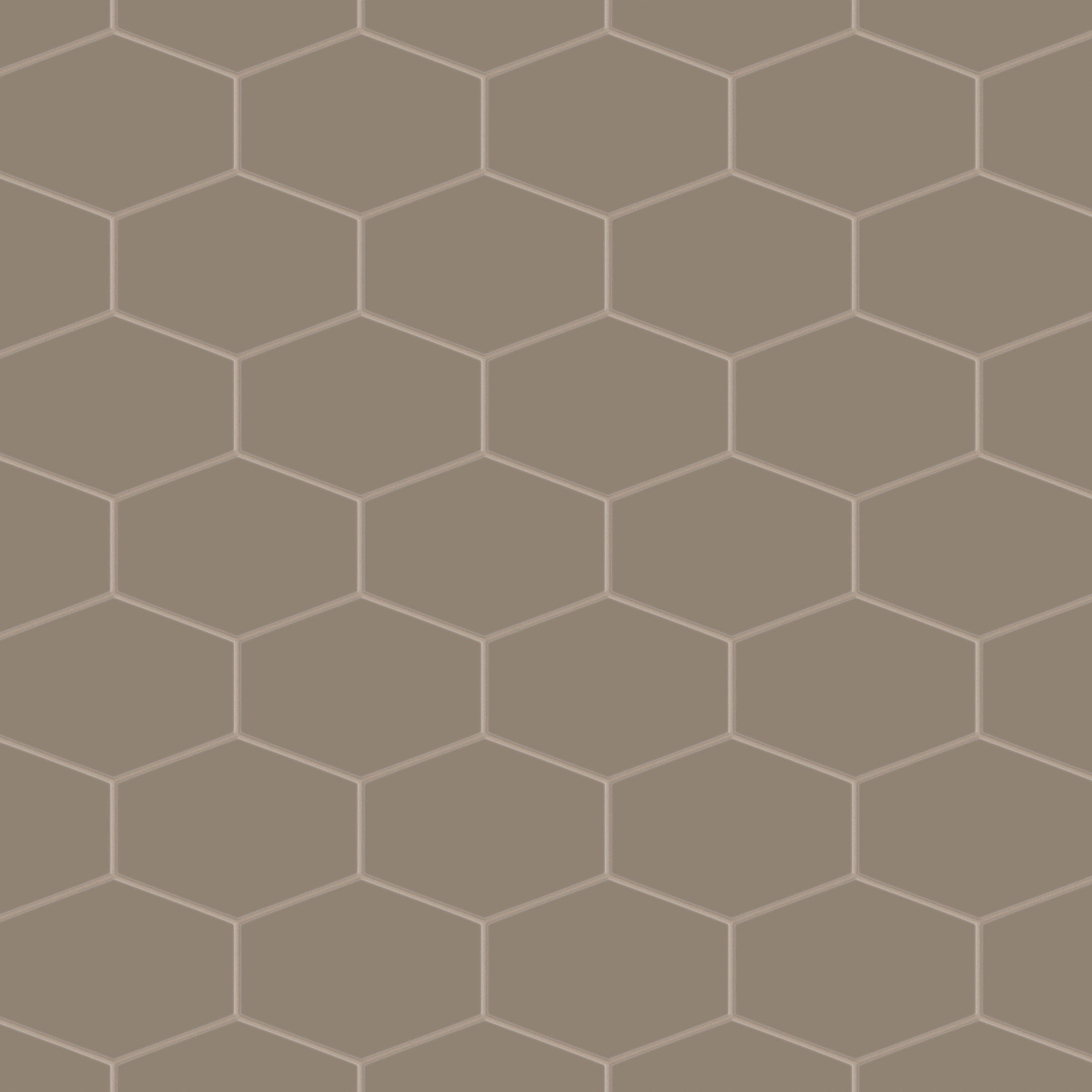 Elongated Hexagon Natural Press Ceramic Tile in Sawtooth Matte