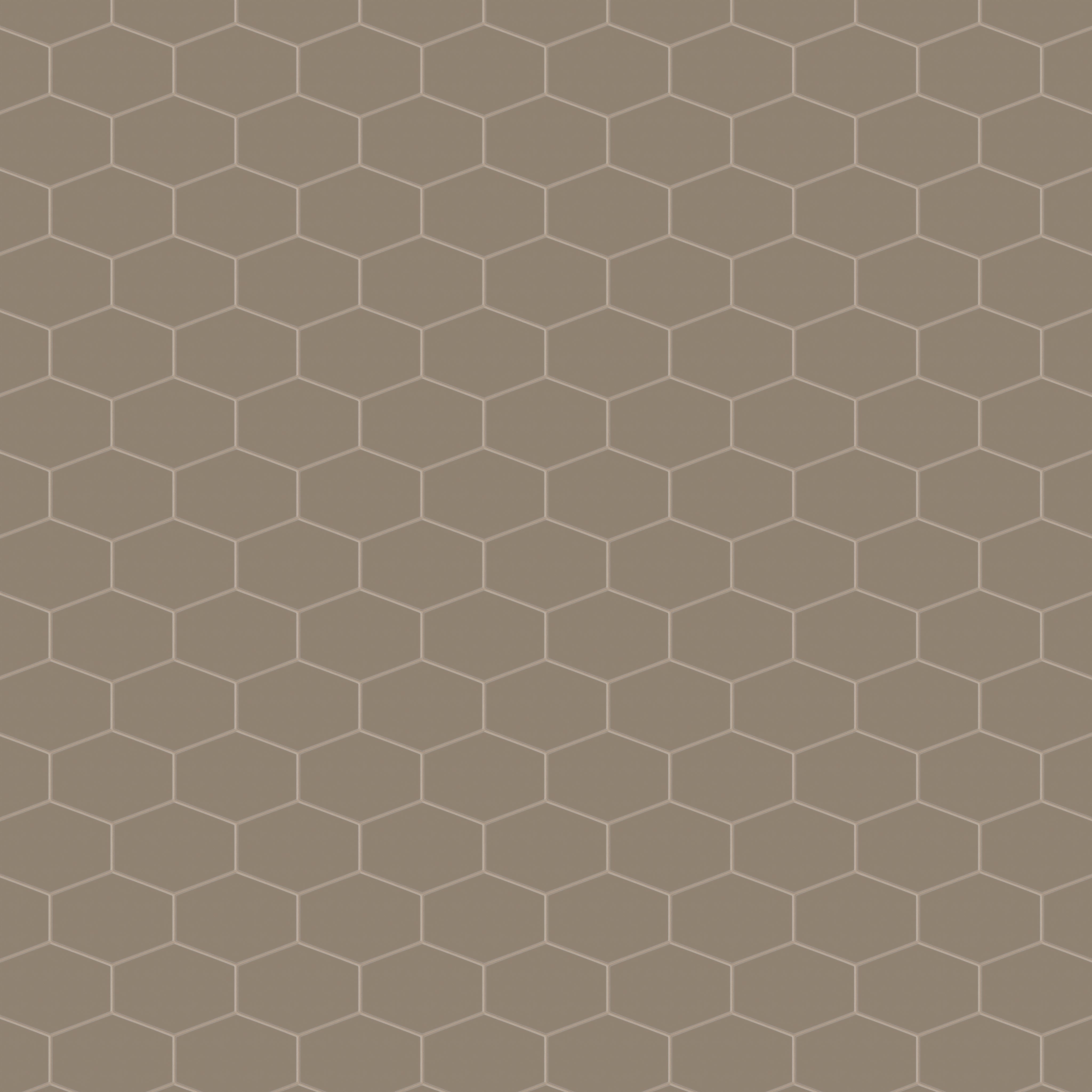 Elongated Hexagon Natural Press Ceramic Tile in Sawtooth Matte