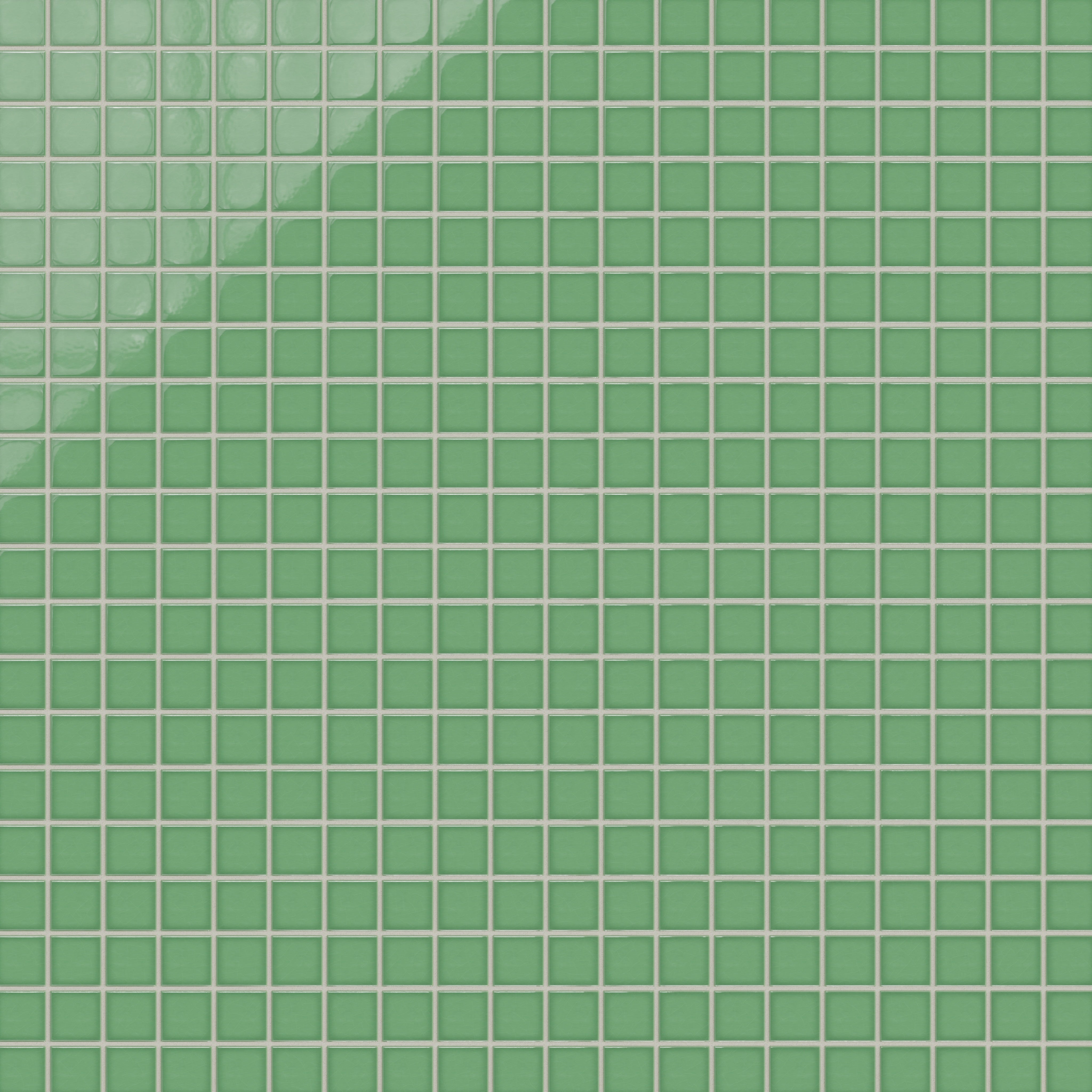 2x2 Straight Set Sheeted Original Ceramic Mosaic Tile in Sea Green Gloss
