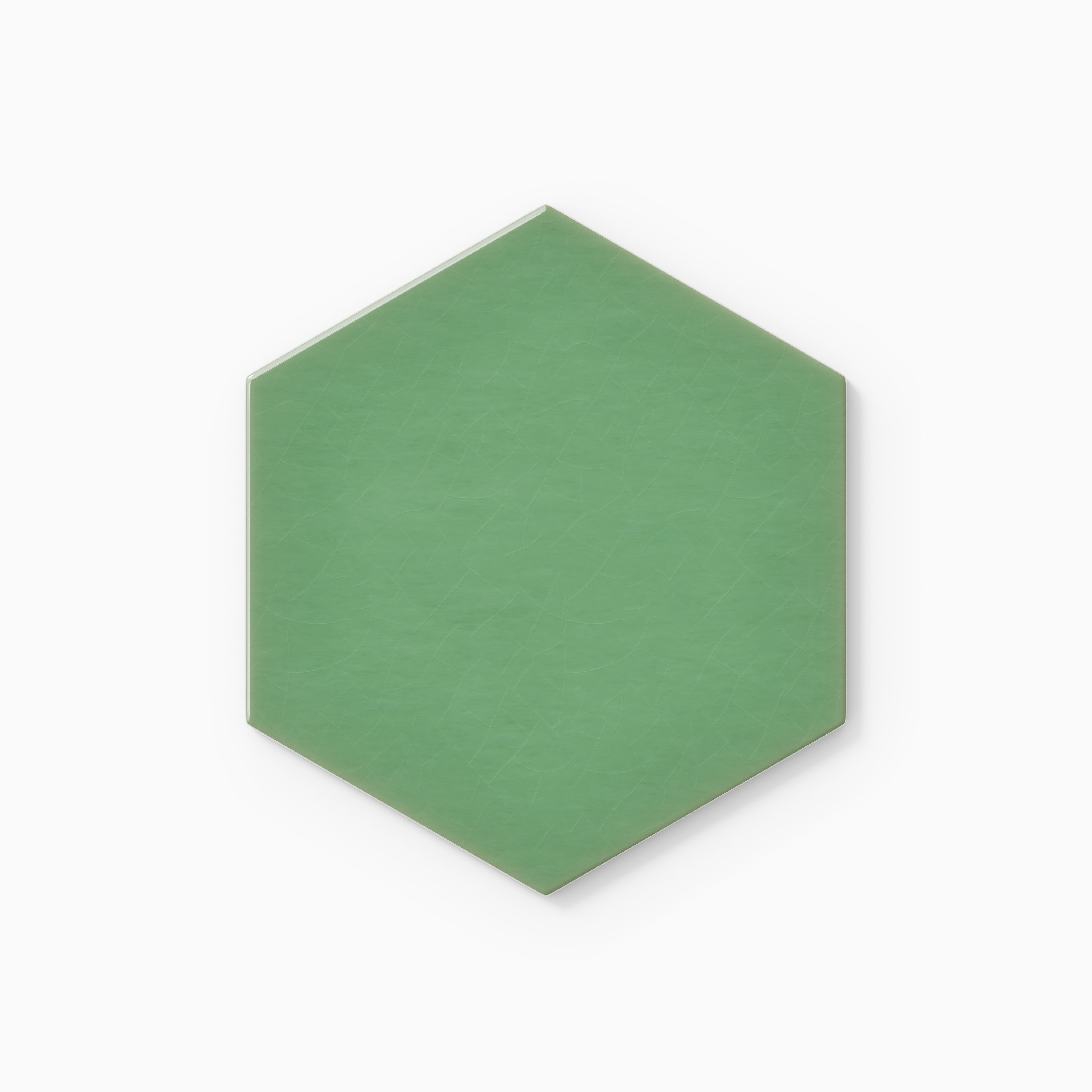 6" Hexagon Original Ceramic Tile in Sea Green Gloss