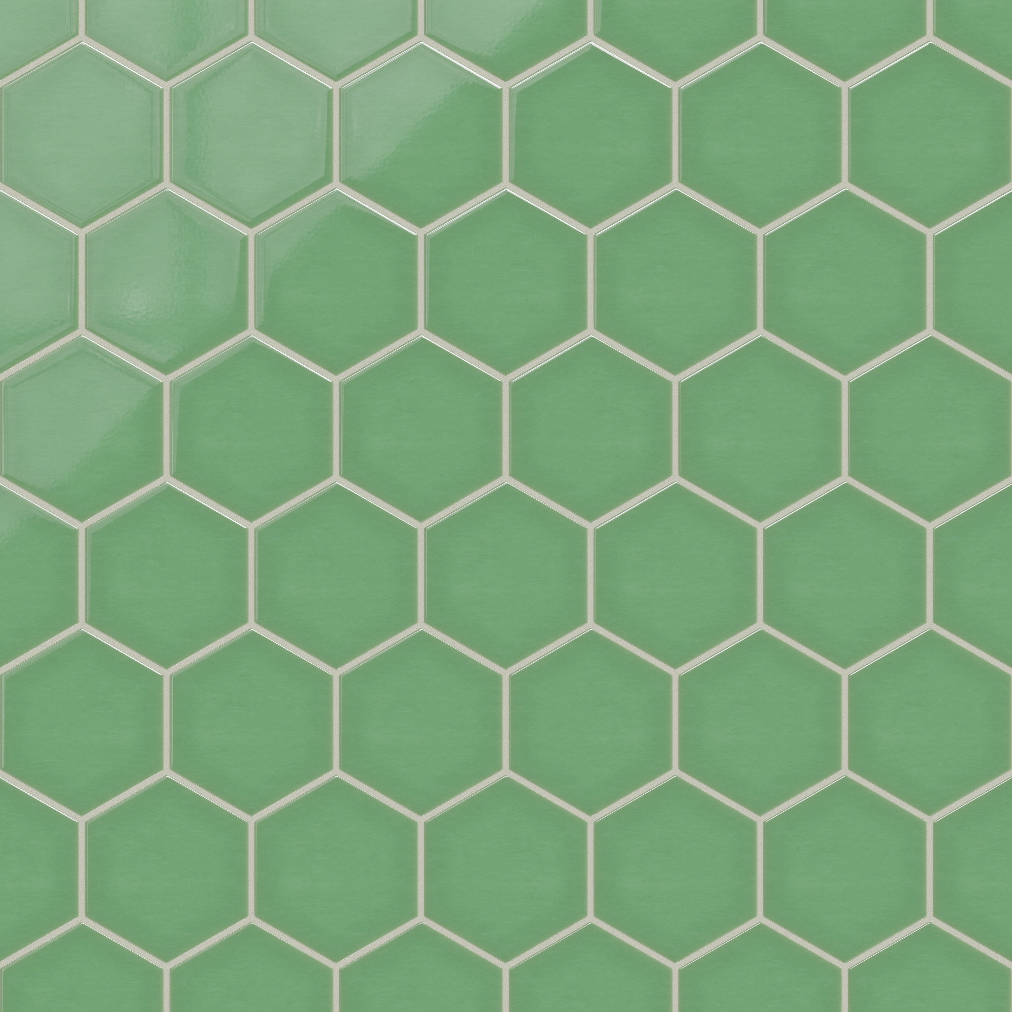 6" Hexagon Original Ceramic Tile in Sea Green Gloss