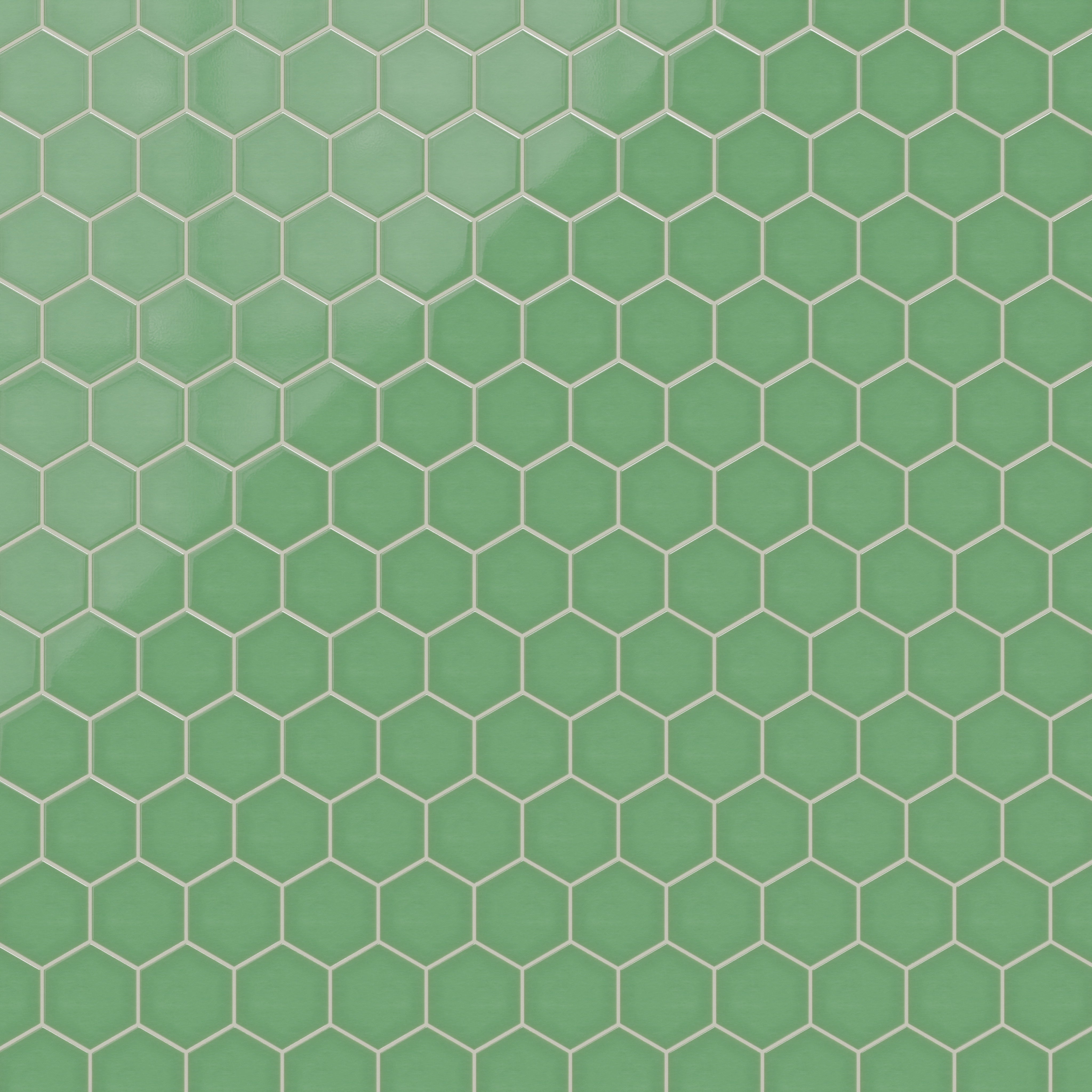 6" Hexagon Original Ceramic Tile in Sea Green Gloss