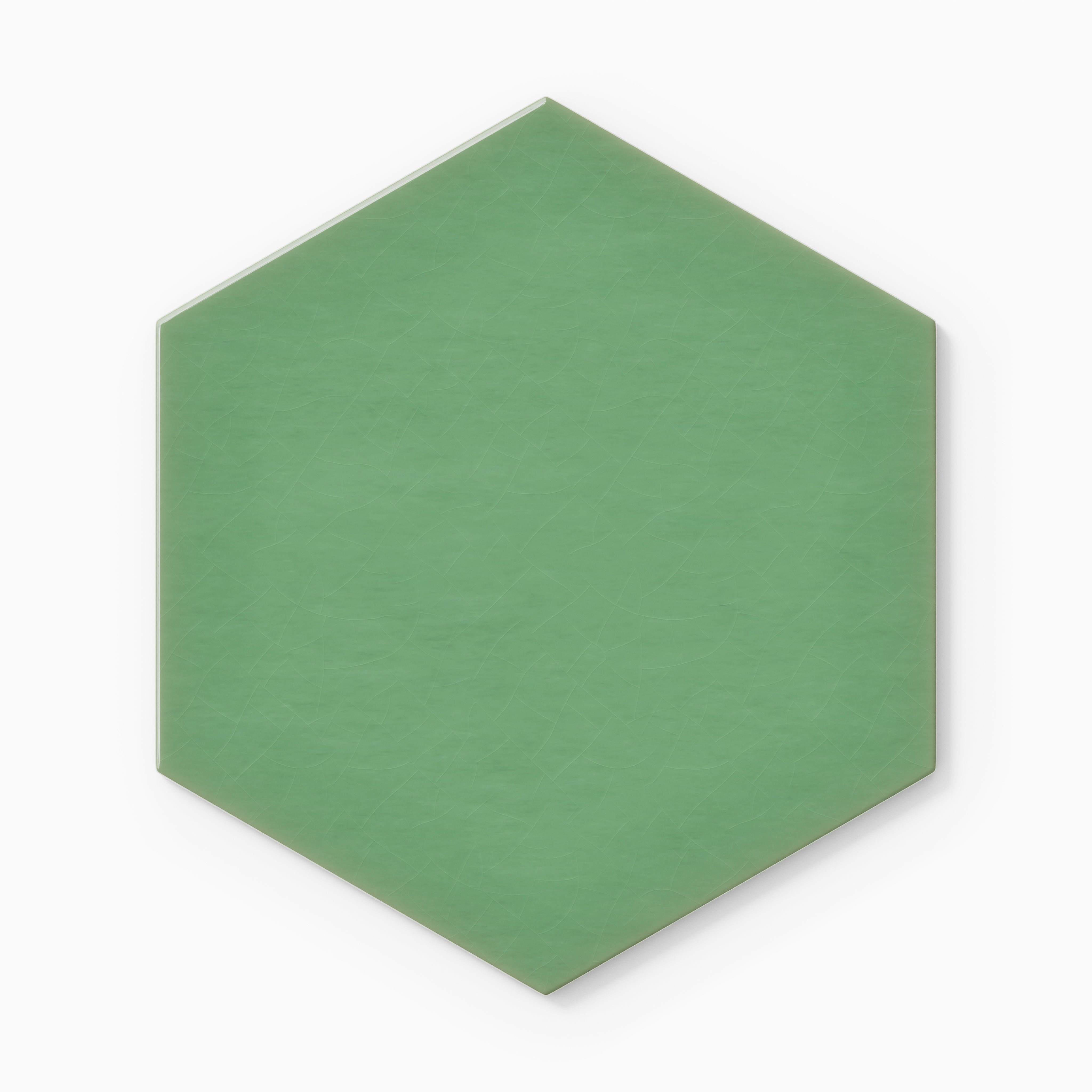 8" Hexagon Original Ceramic Tile in Sea Green Gloss