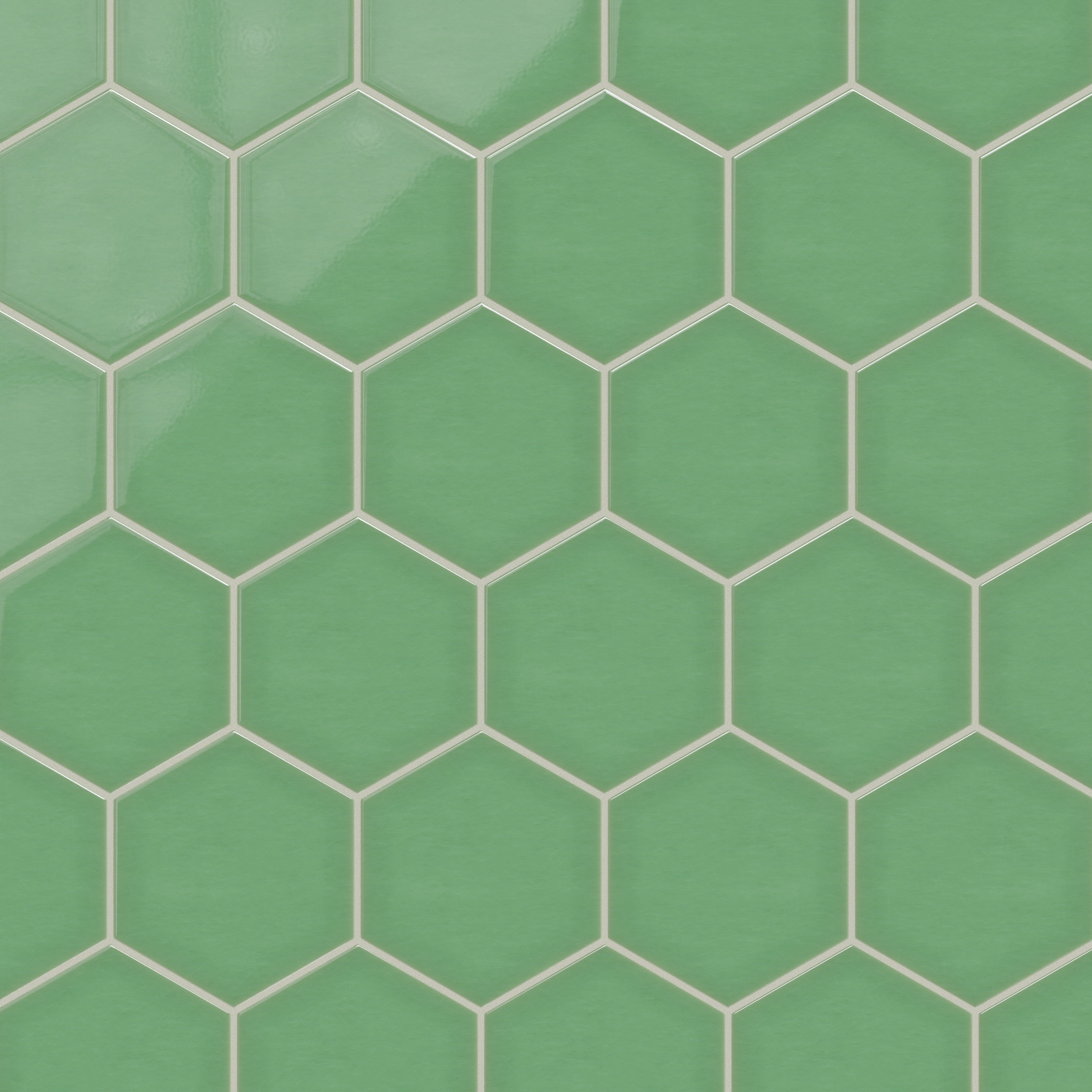 8" Hexagon Original Ceramic Tile in Sea Green Gloss