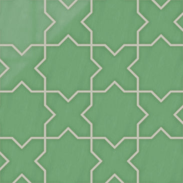 Star & Cross Original Ceramic Tile in Sea Green Gloss