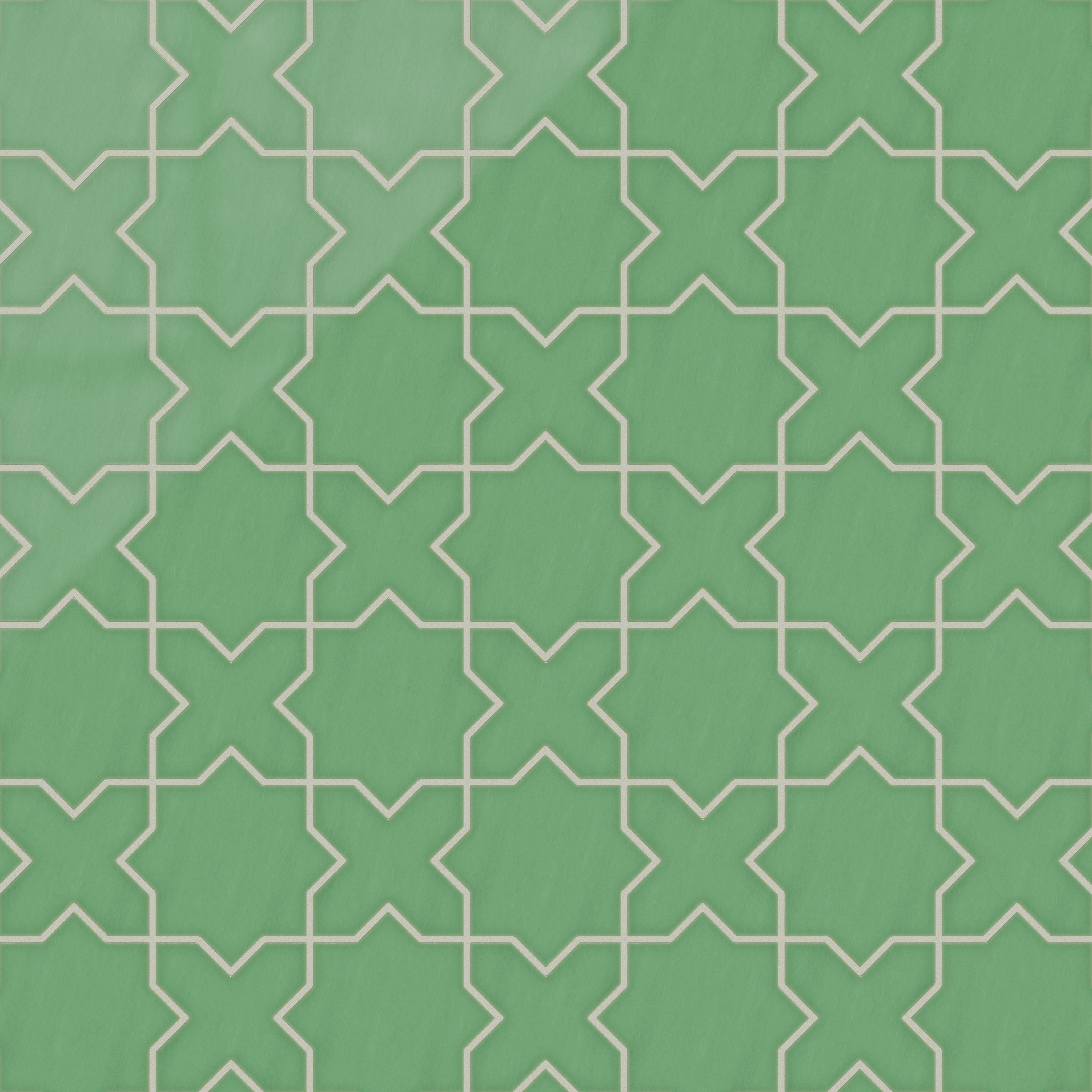 Star & Cross Original Ceramic Tile in Sea Green Gloss
