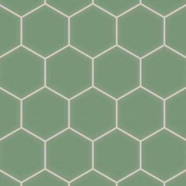 6" Hexagon Original Ceramic Tile in Sea Green Matte