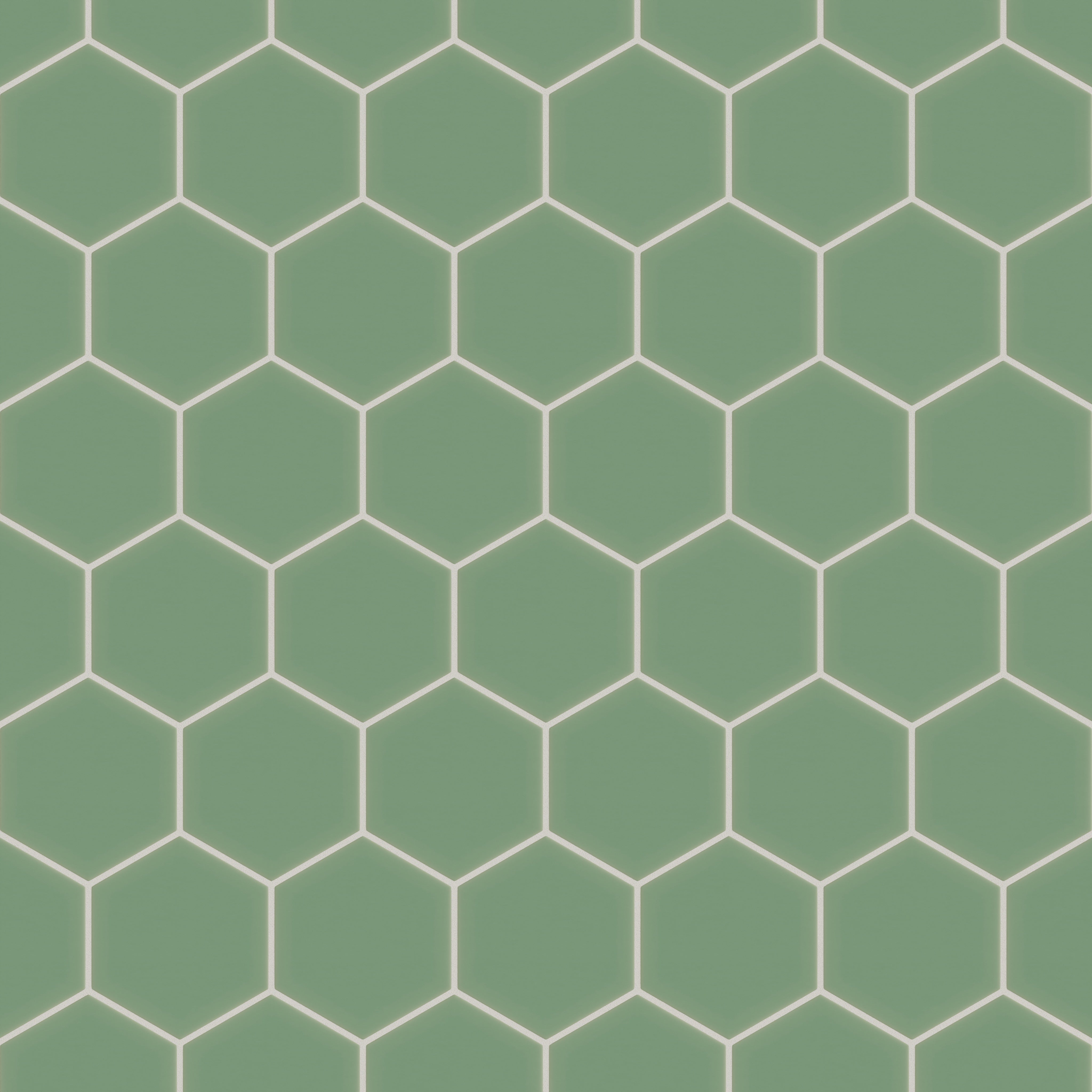 6" Hexagon Original Ceramic Tile in Sea Green Matte