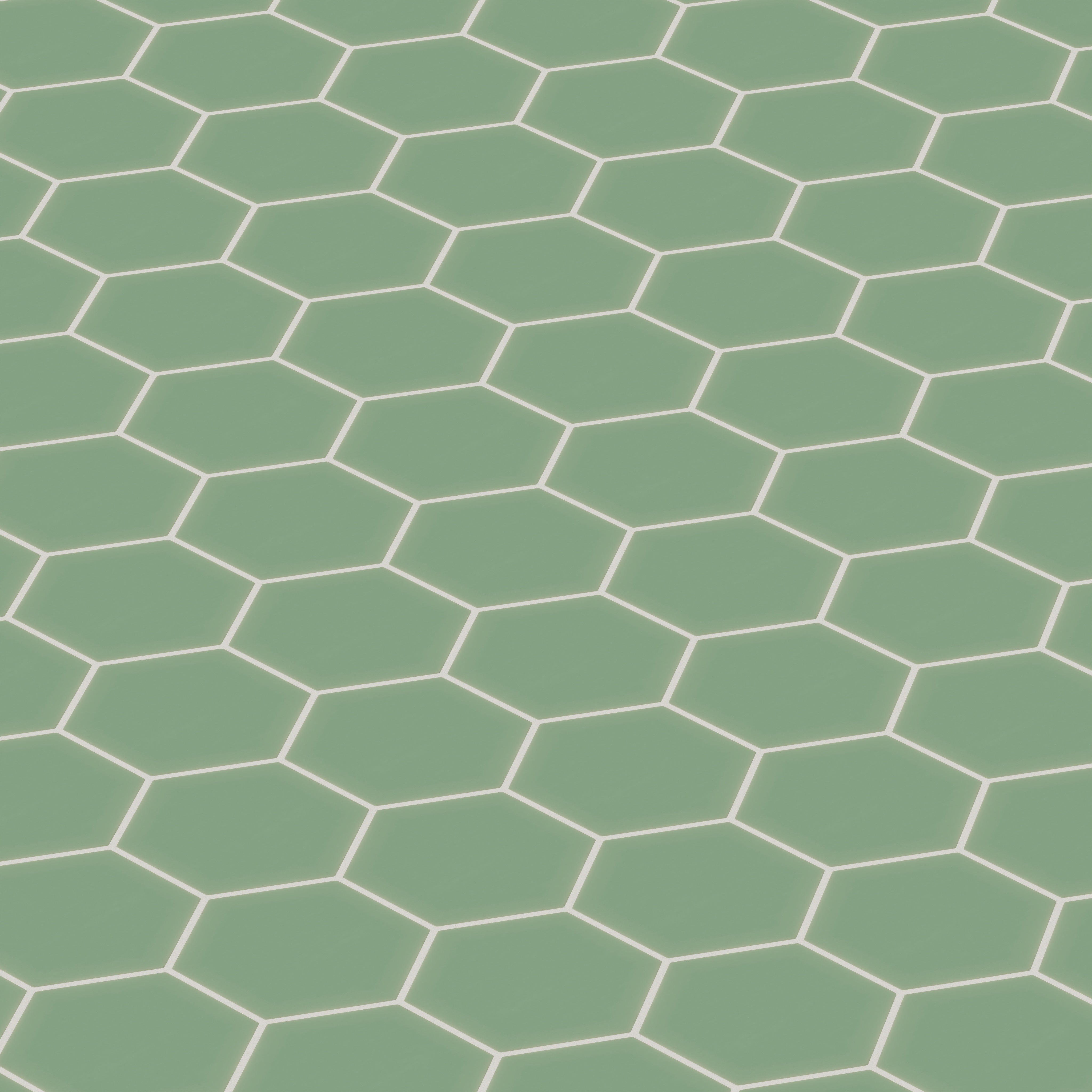 6" Hexagon Original Ceramic Tile in Sea Green Matte