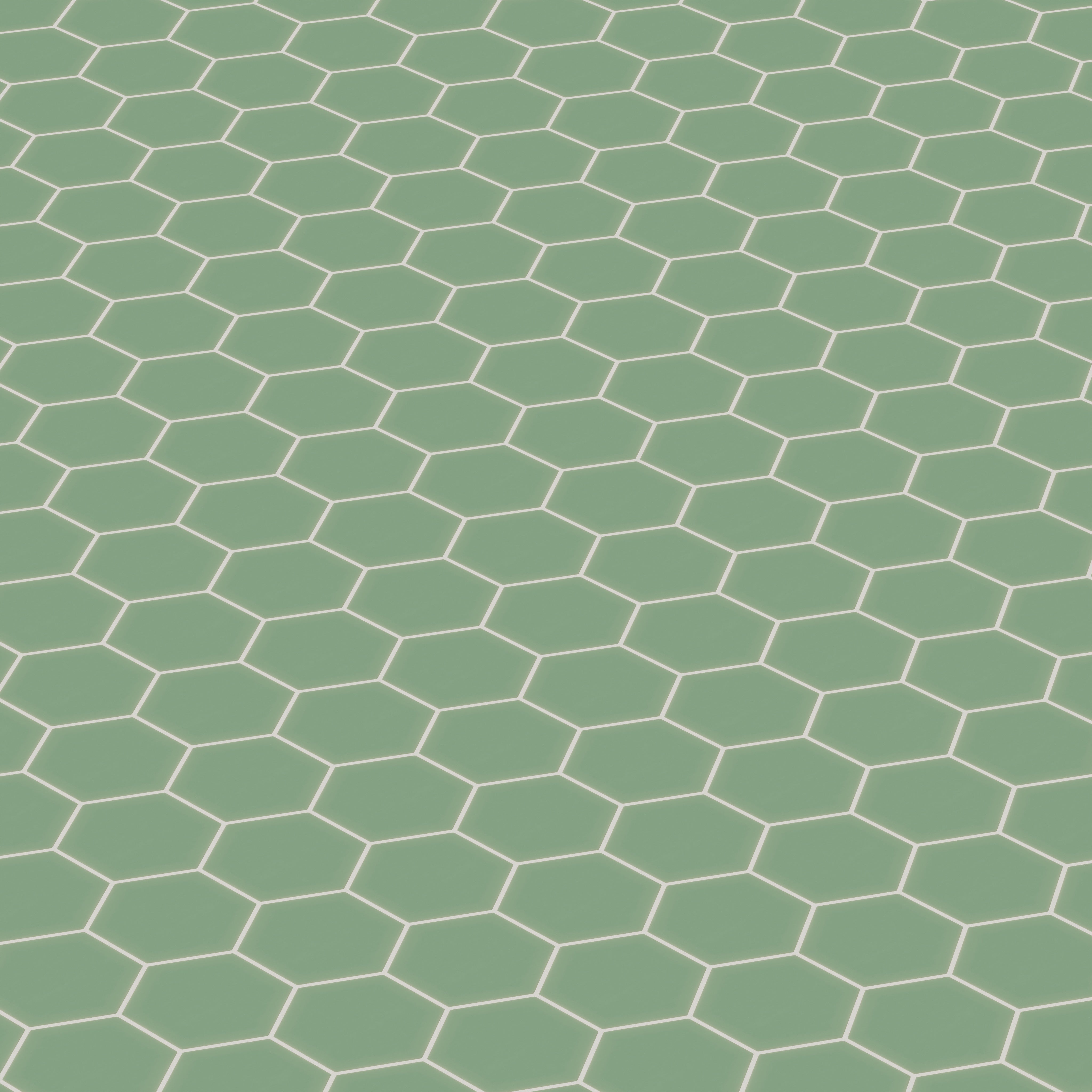 6" Hexagon Original Ceramic Tile in Sea Green Matte