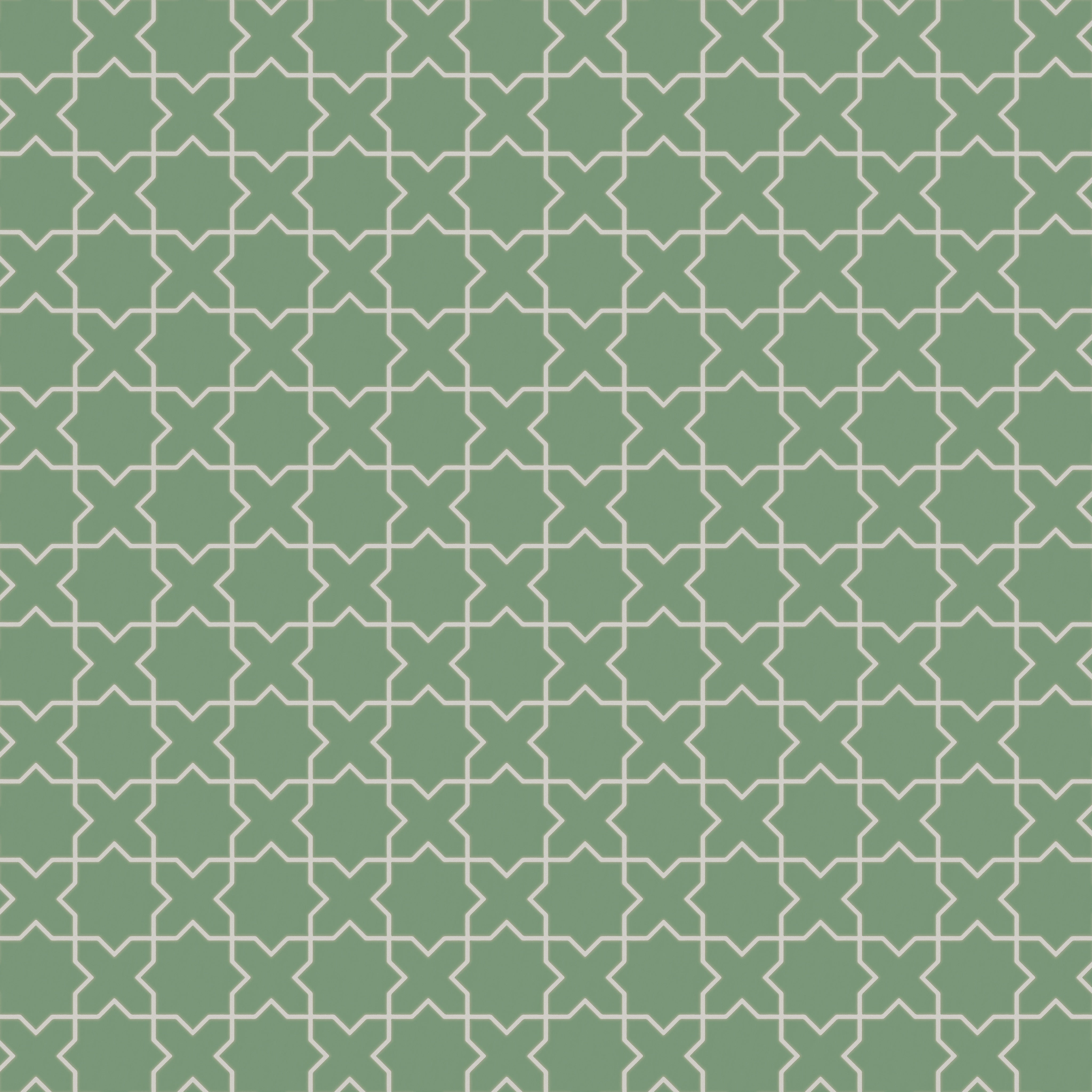Mini Star & Cross Original Ceramic Tile in Sea Green Matte