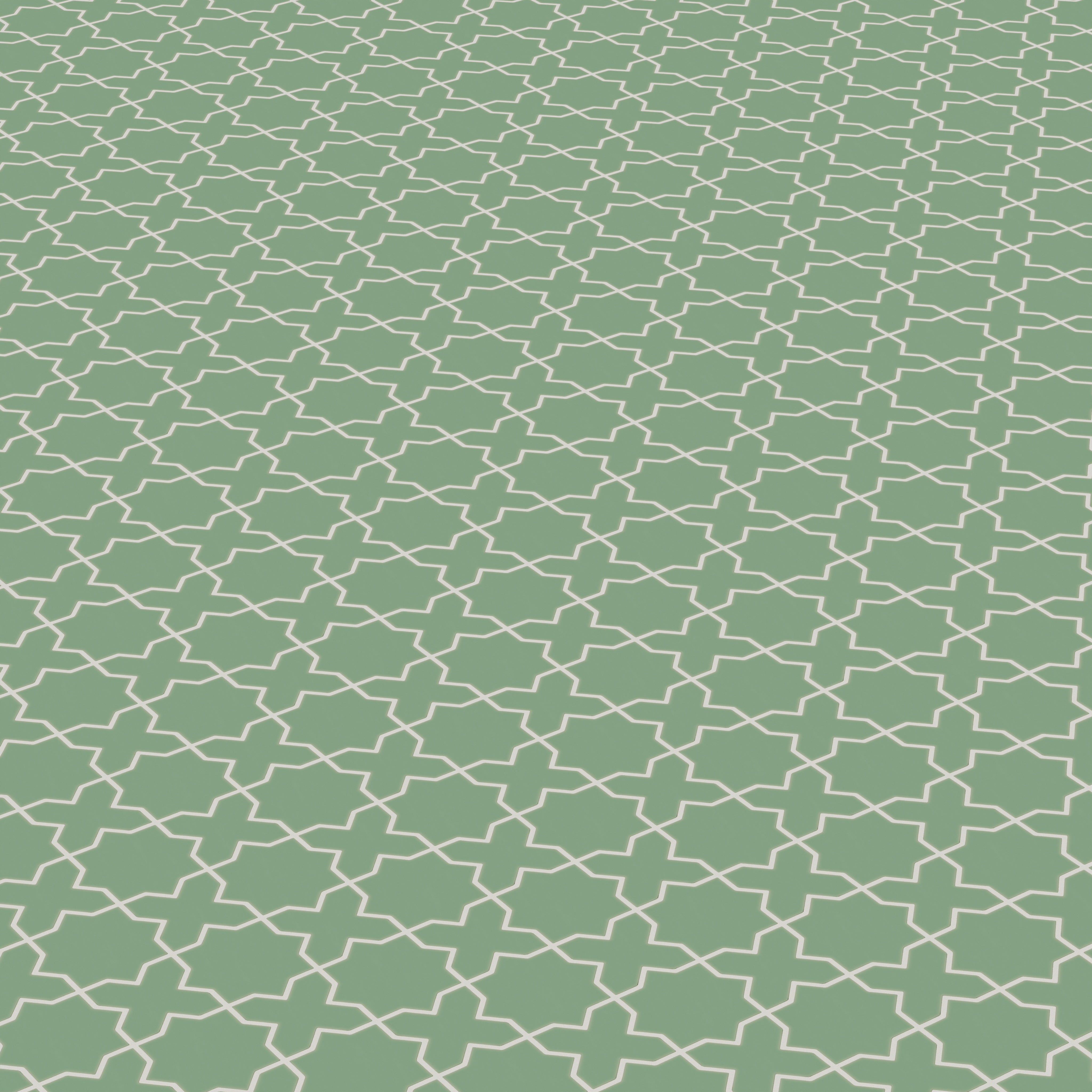 Mini Star & Cross Original Ceramic Tile in Sea Green Matte