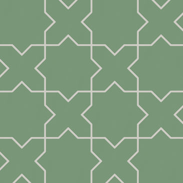 Star & Cross Original Ceramic Tile in Sea Green Matte