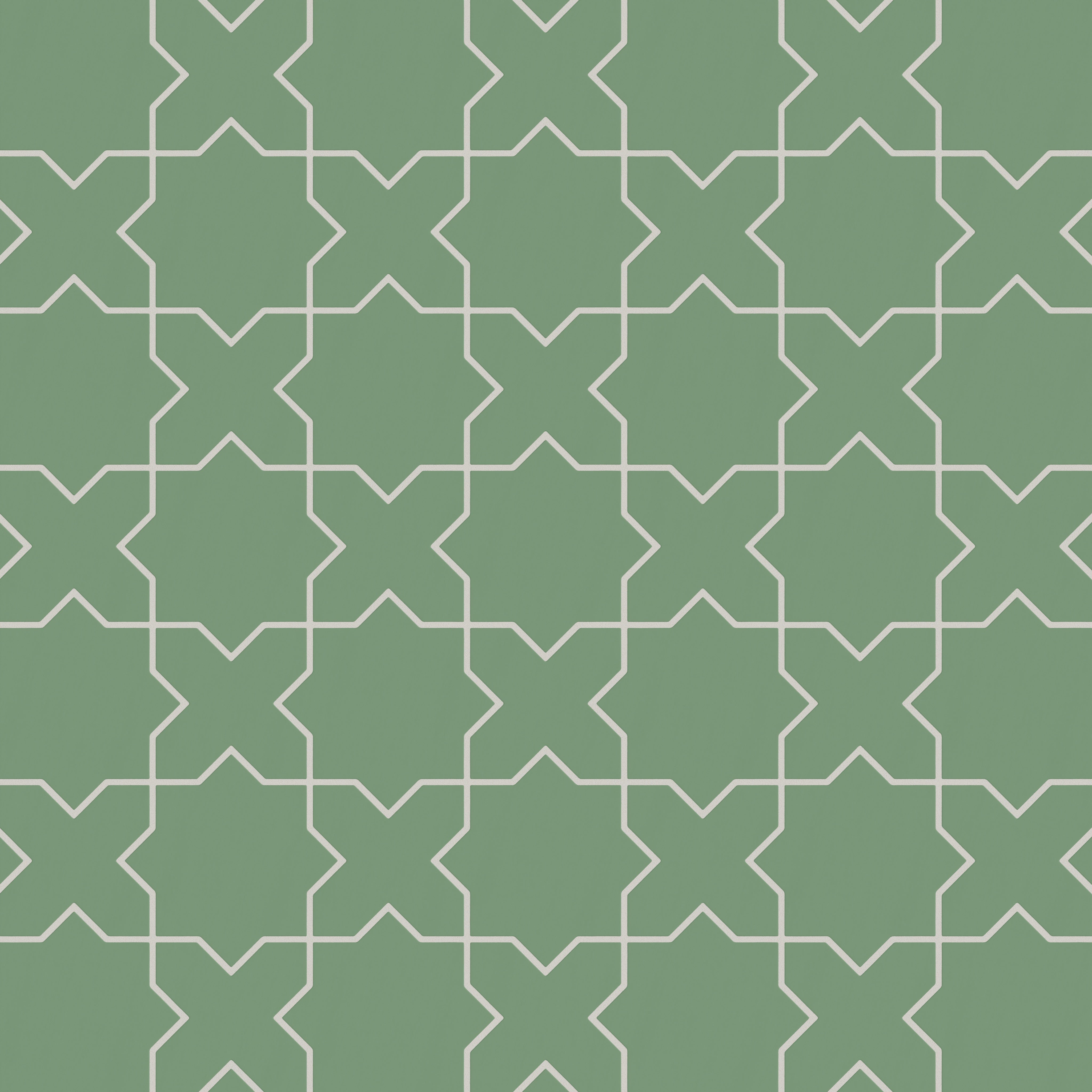 Star & Cross Original Ceramic Tile in Sea Green Matte