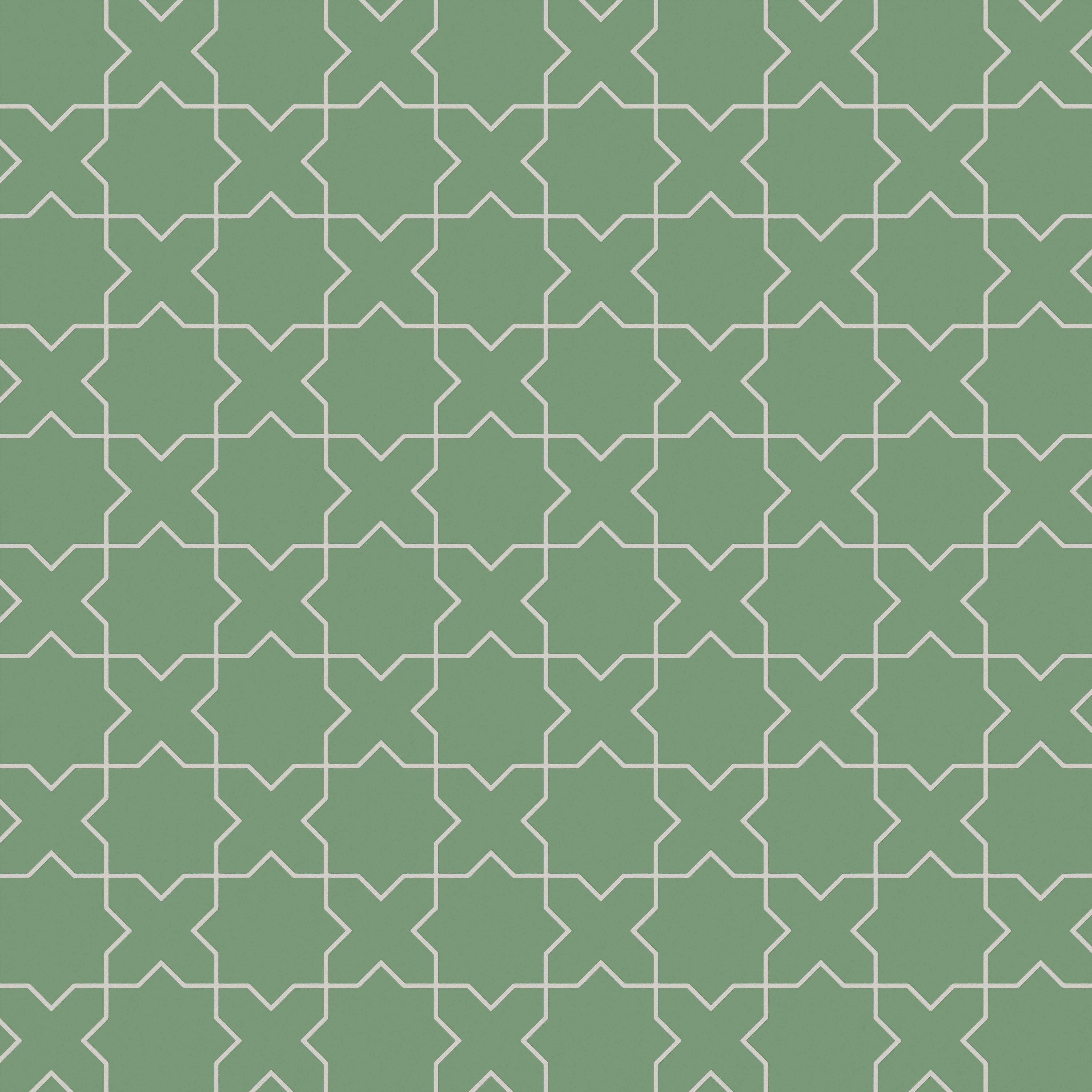 Star & Cross Original Ceramic Tile in Sea Green Matte