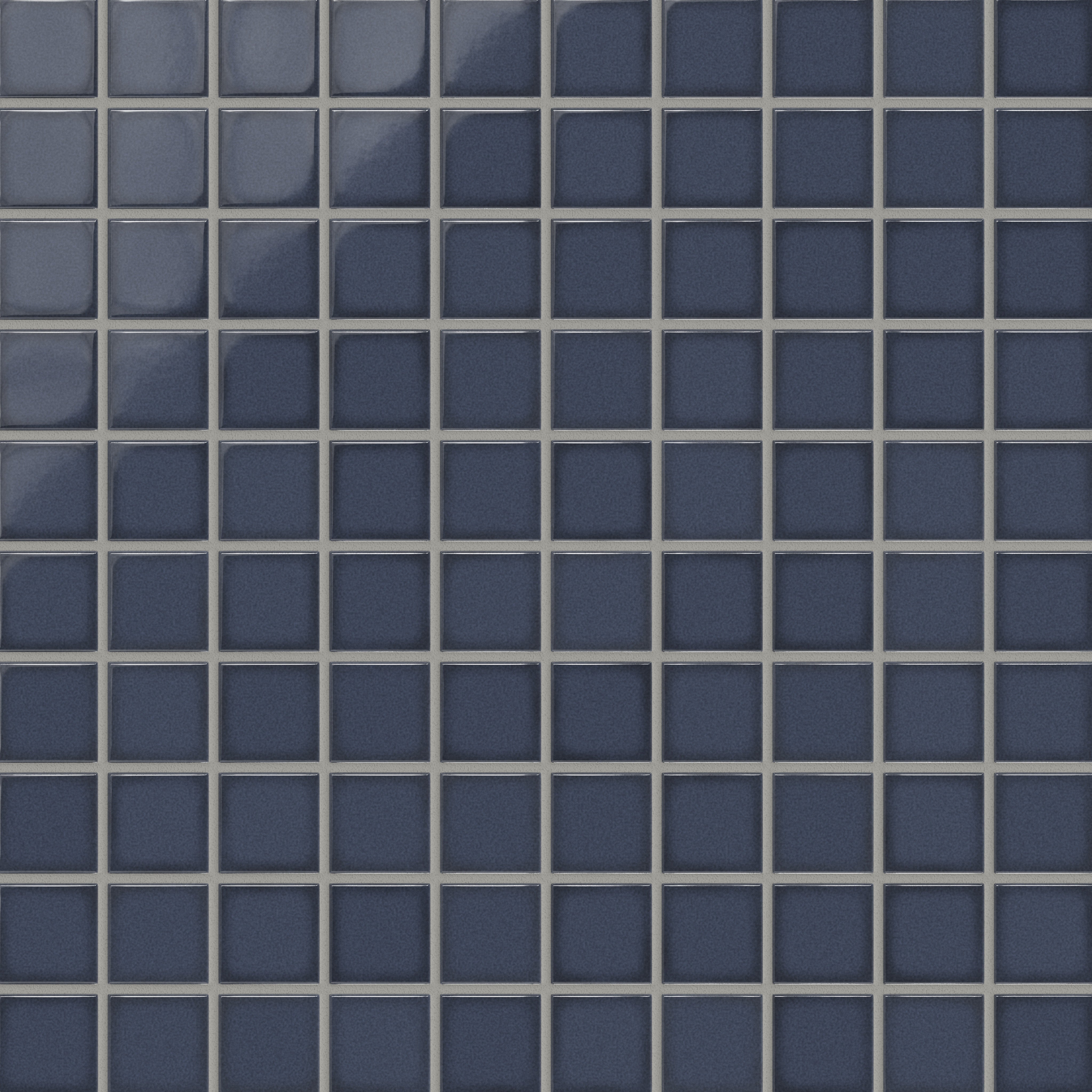 2x2 Straight Set Sheeted Original Ceramic Mosaic Tile in Slate Blue Gloss