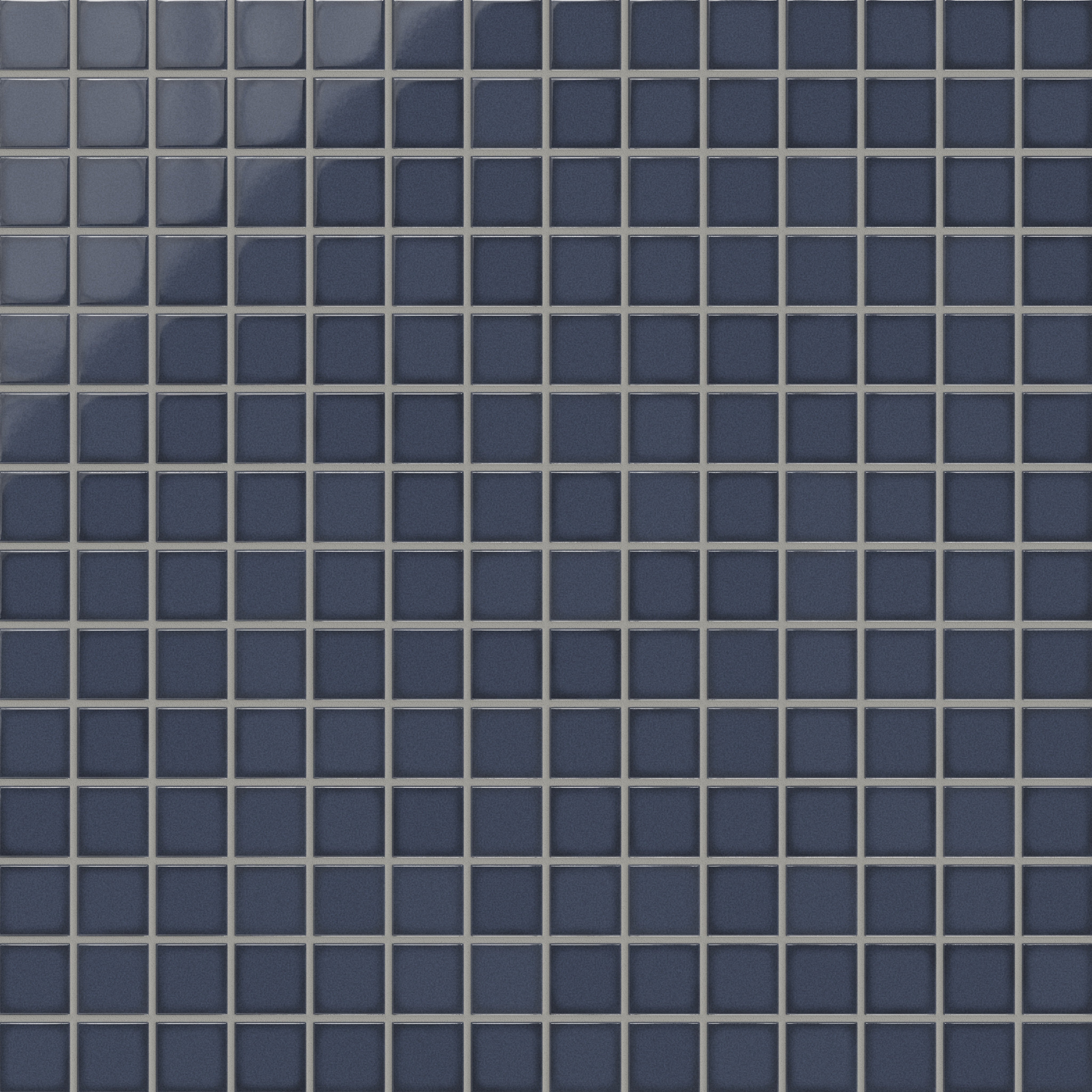 2x2 Straight Set Sheeted Original Ceramic Mosaic Tile in Slate Blue Gloss