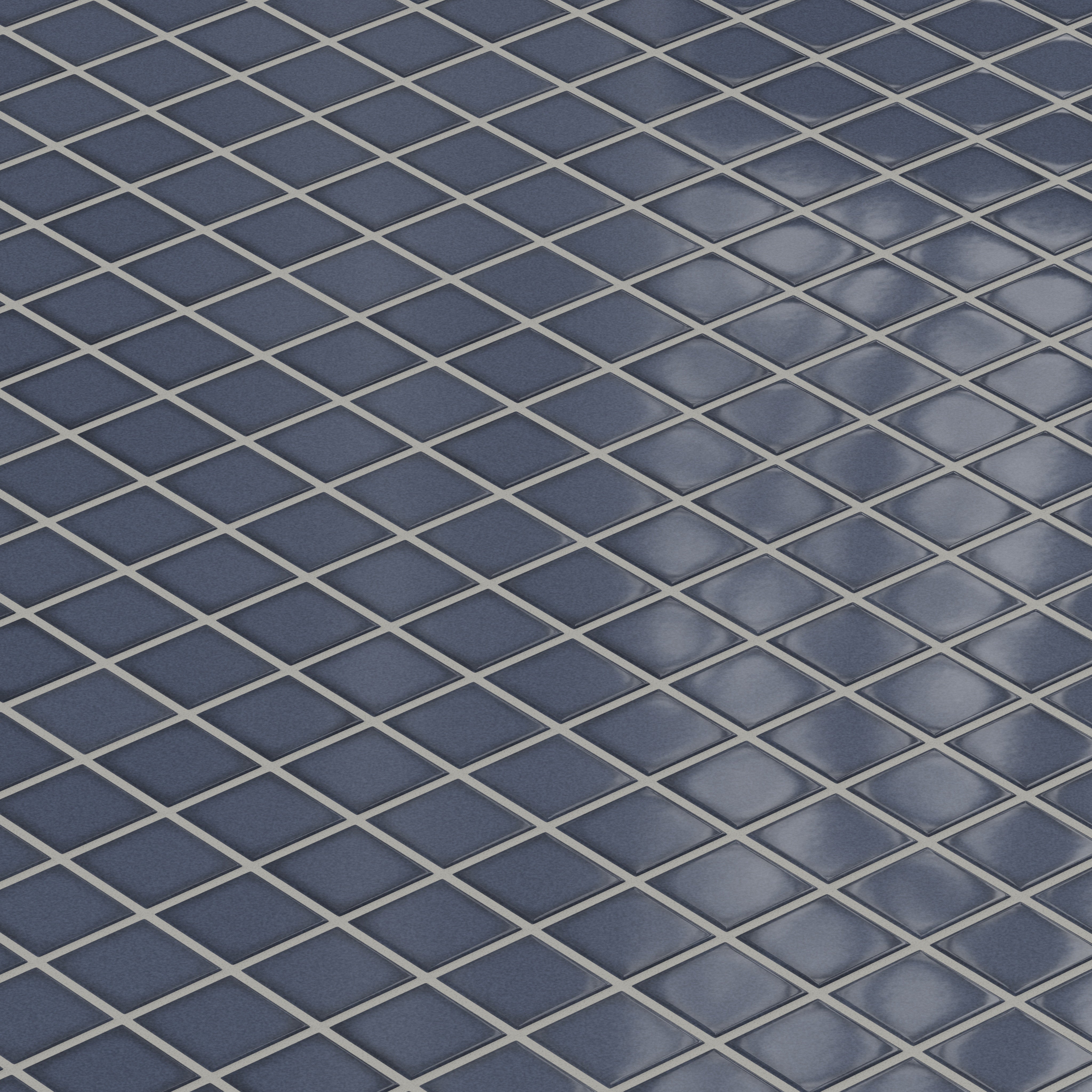 2x2 Straight Set Sheeted Original Ceramic Mosaic Tile in Slate Blue Gloss