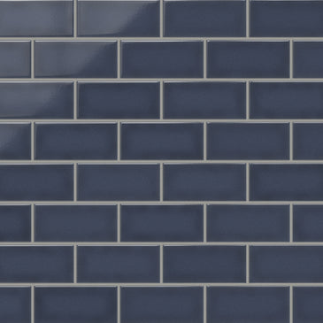 3x6 Original Ceramic Tile in Slate Blue Gloss