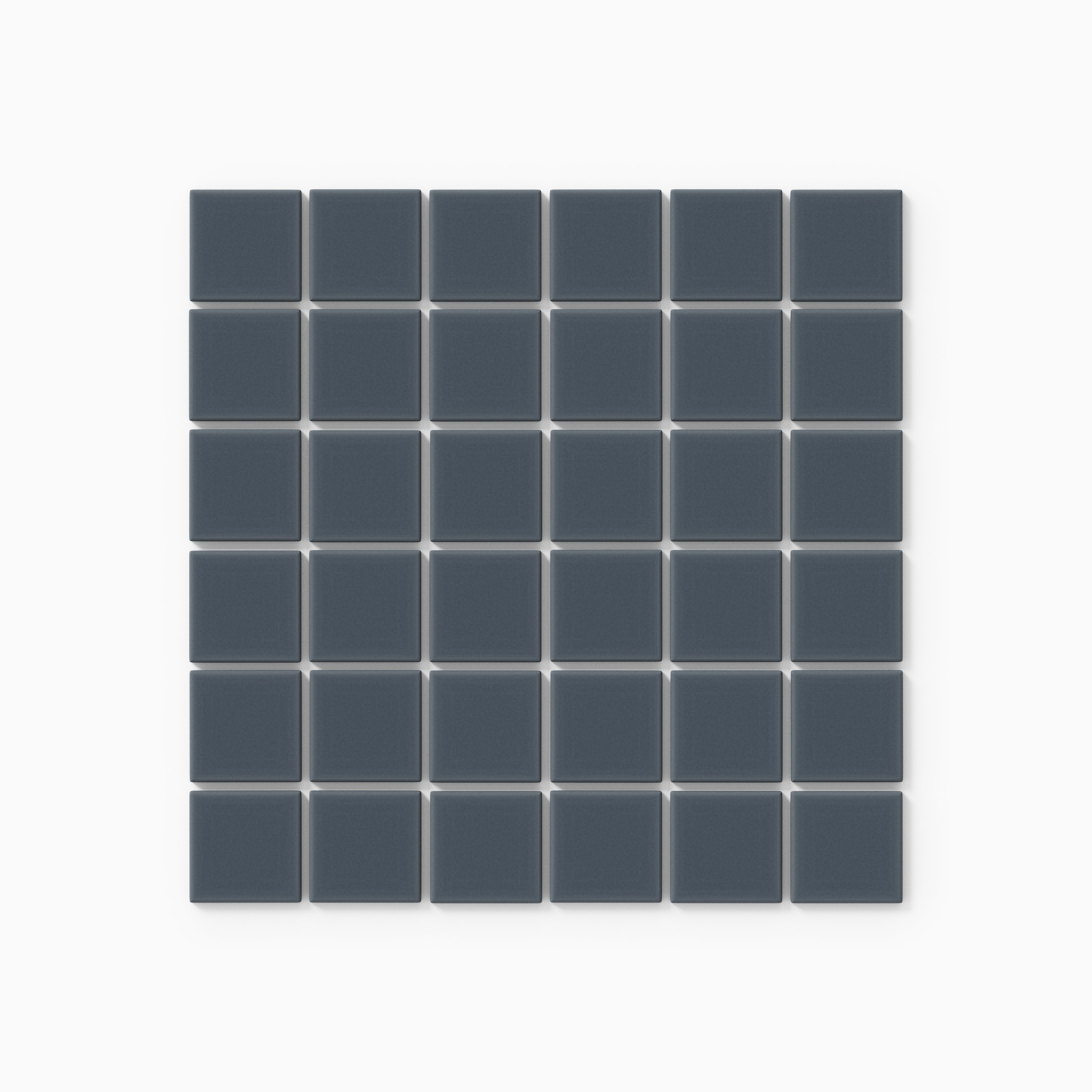 2x2 Straight Set Sheeted Original Ceramic Mosaic Tile in Slate Blue Matte