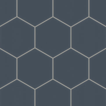 8" Hexagon Original Ceramic Tile in Slate Blue Matte