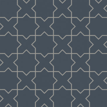 Mini Star & Cross Original Ceramic Tile in Slate Blue Matte
