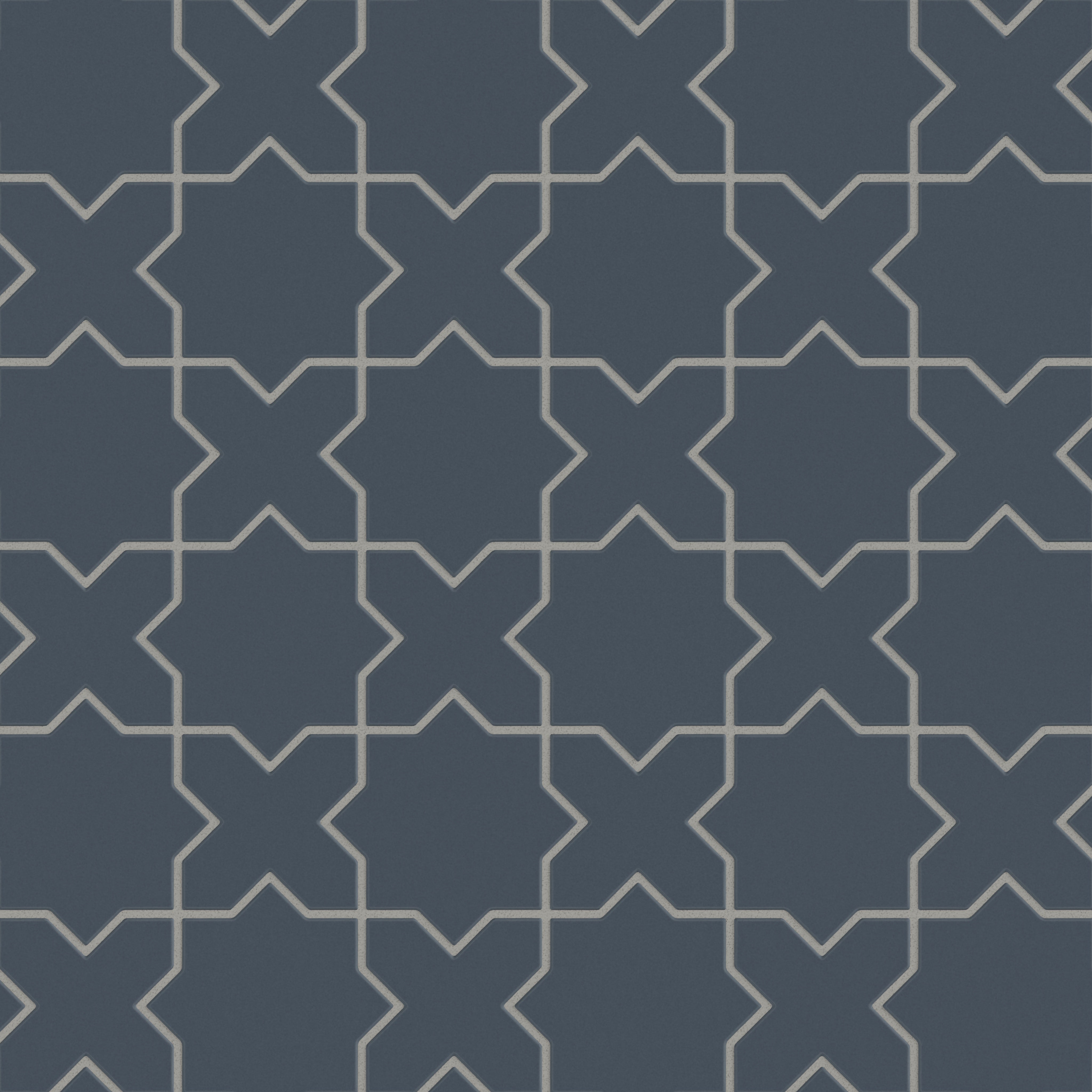 Mini Star & Cross Original Ceramic Tile in Slate Blue Matte