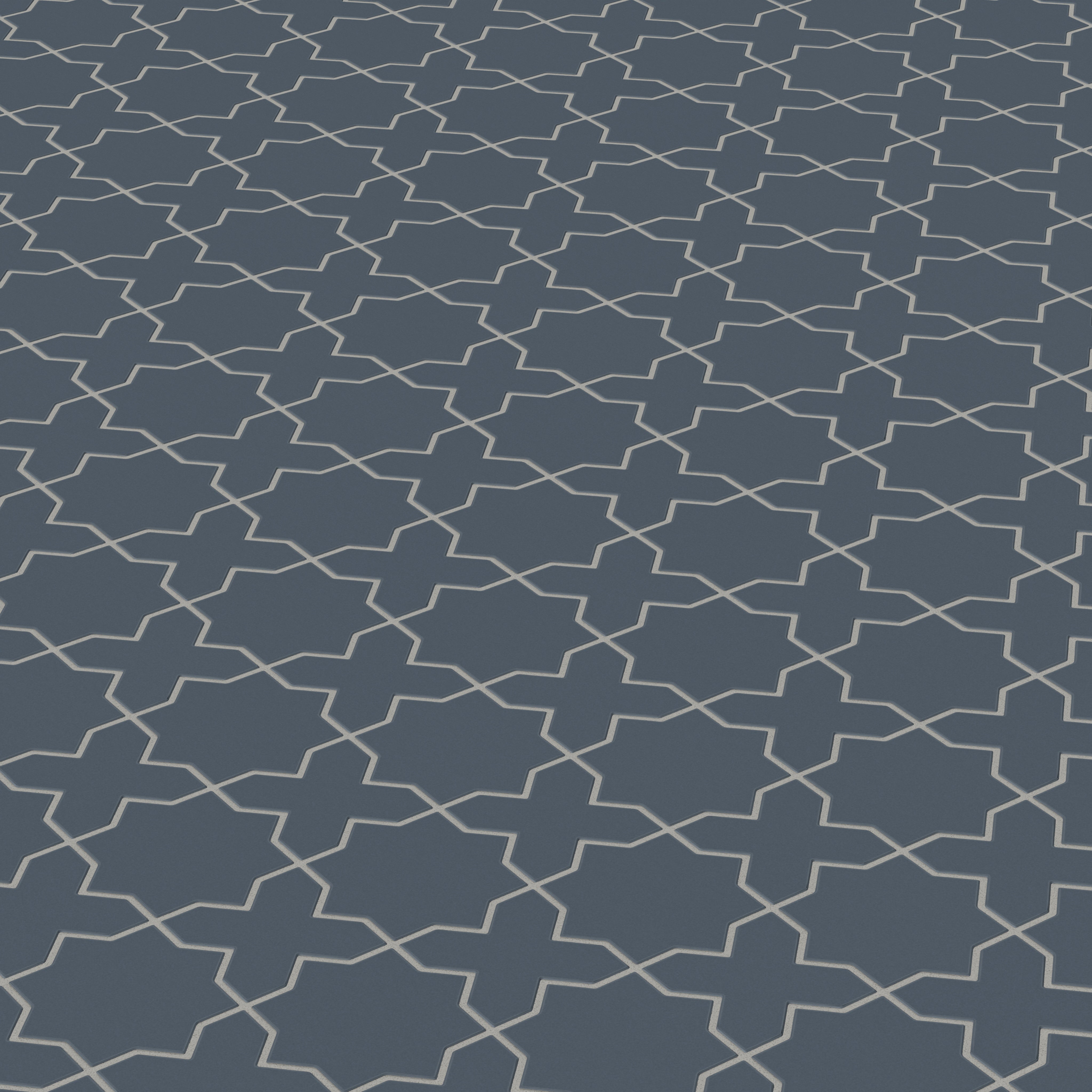 Mini Star & Cross Original Ceramic Tile in Slate Blue Matte