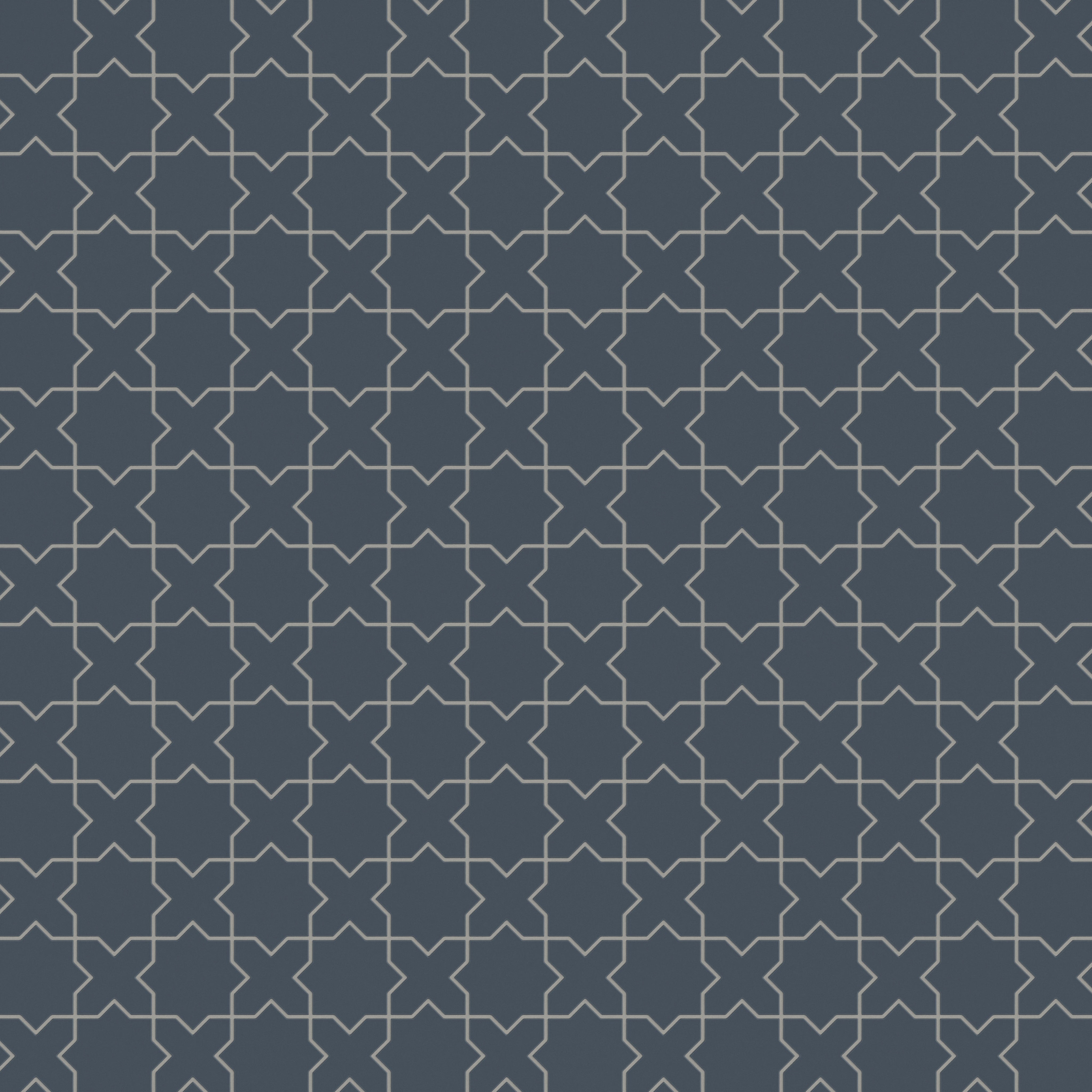 Mini Star & Cross Original Ceramic Tile in Slate Blue Matte
