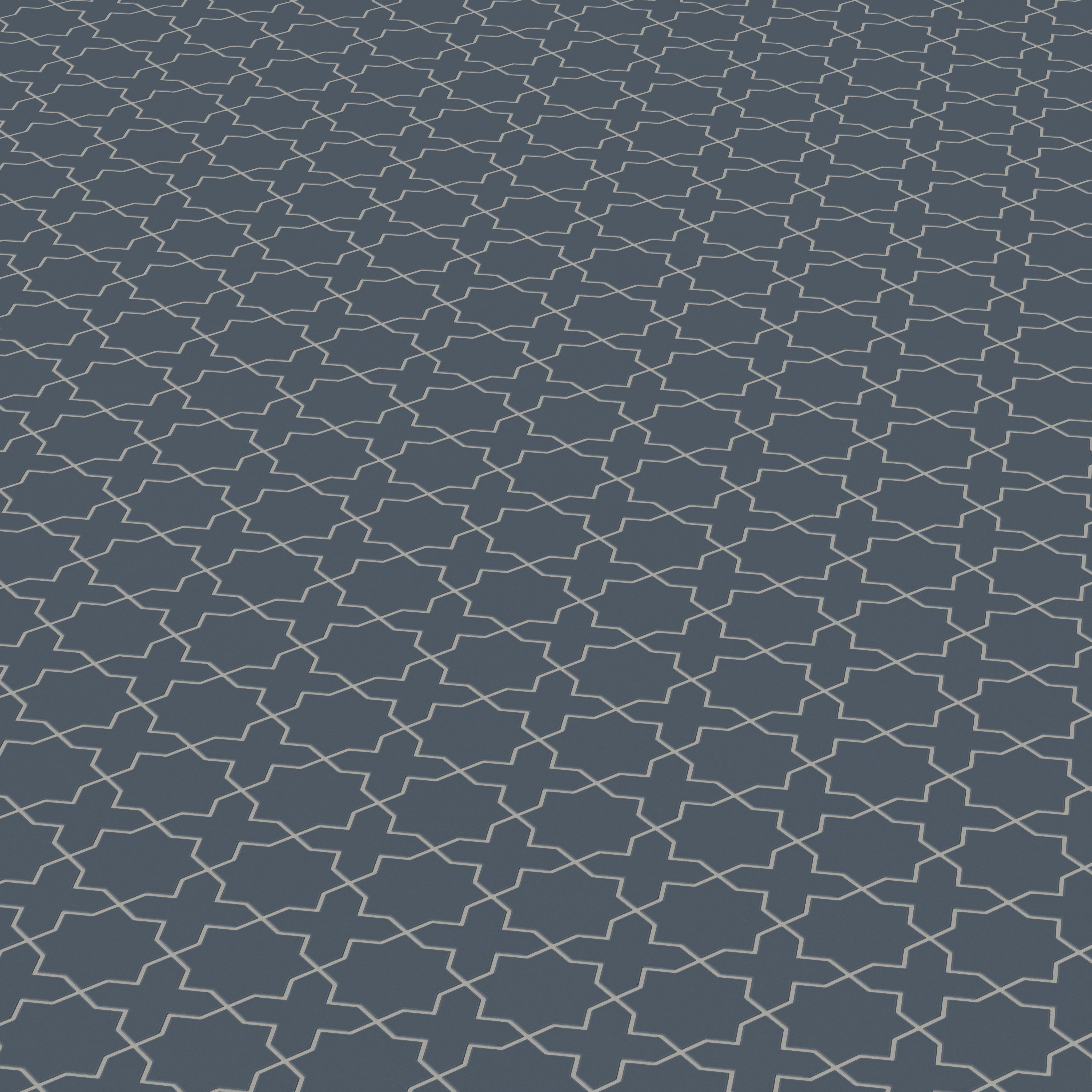 Mini Star & Cross Original Ceramic Tile in Slate Blue Matte