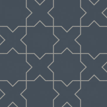 Star & Cross Original Ceramic Tile in Slate Blue Matte