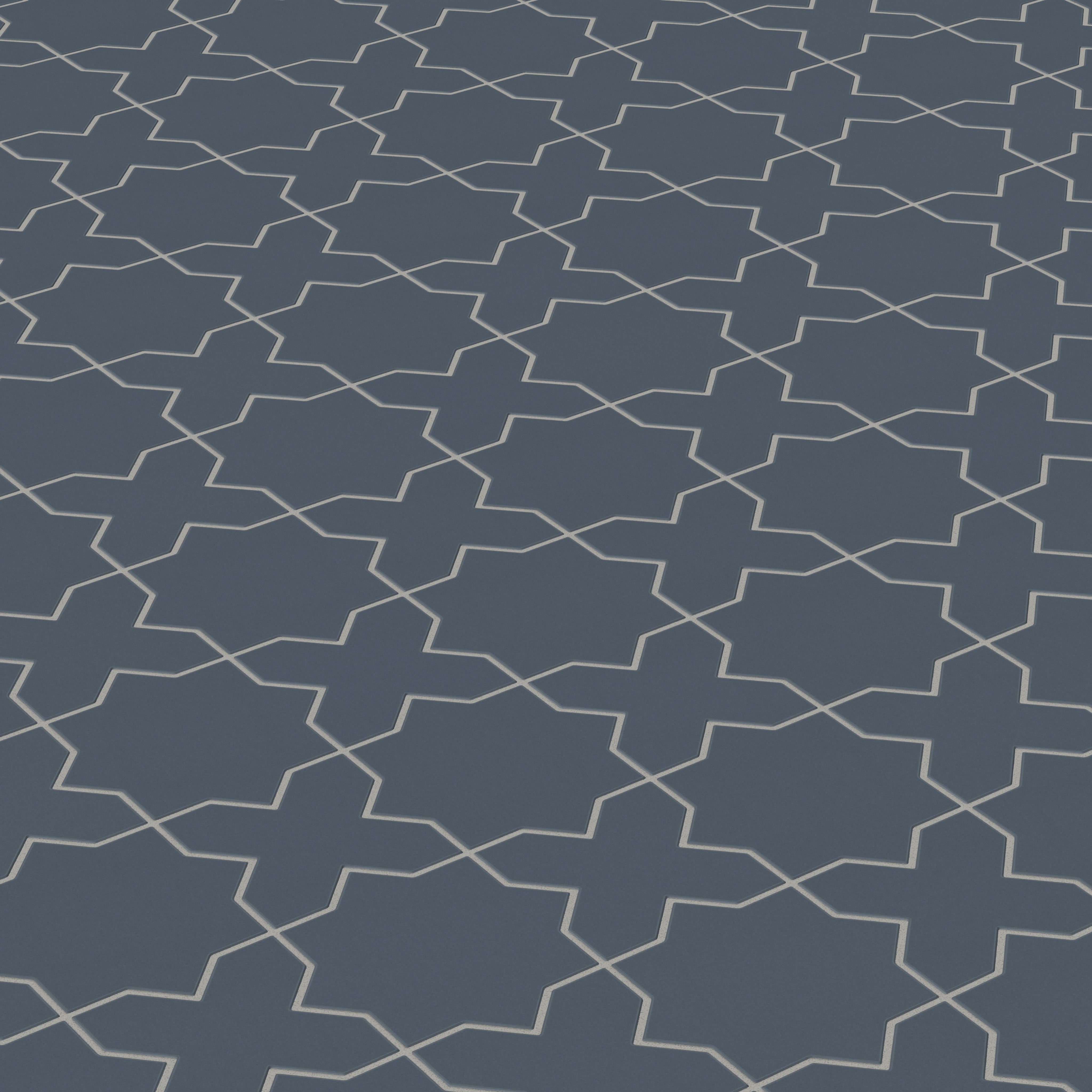 Star & Cross Original Ceramic Tile in Slate Blue Matte
