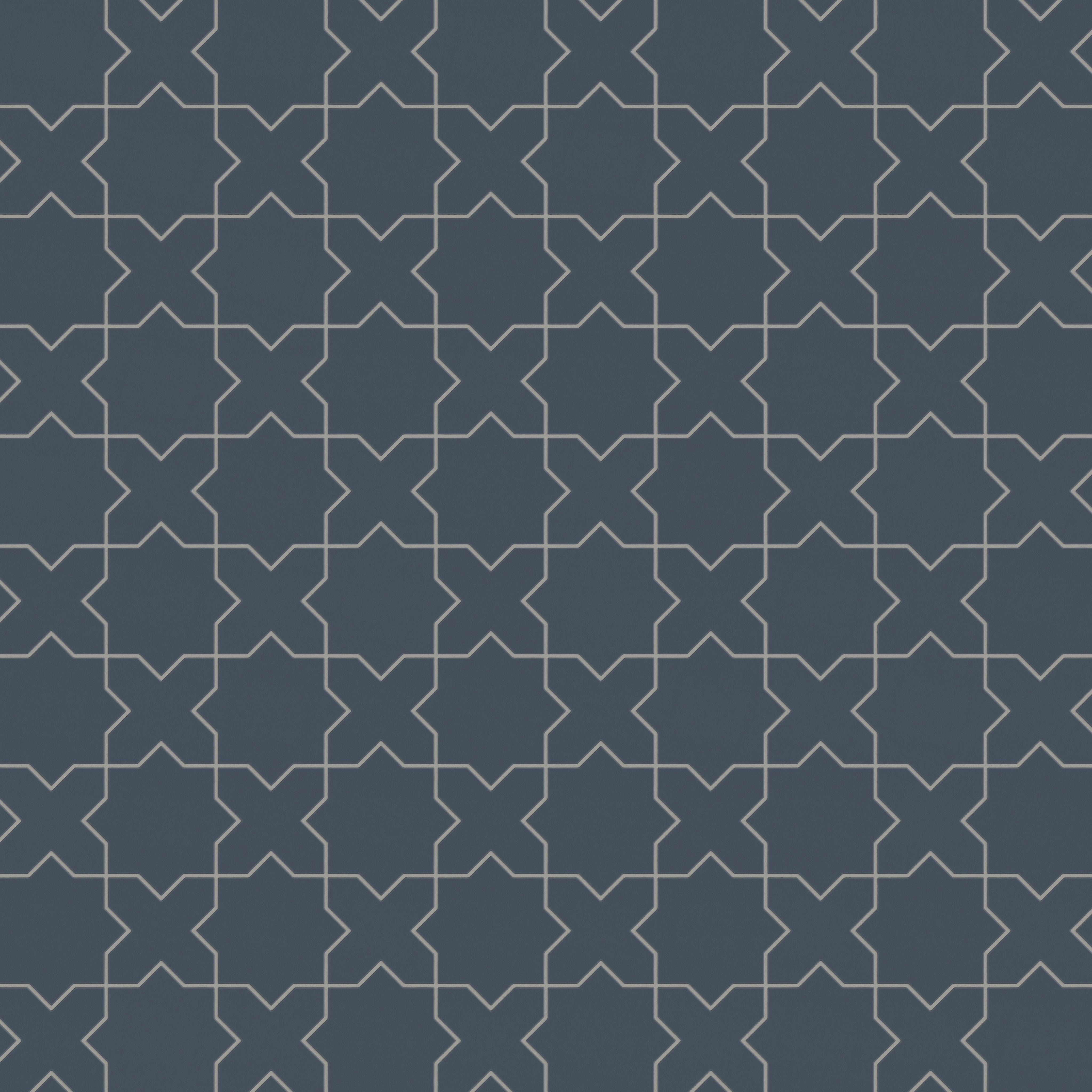 Star & Cross Original Ceramic Tile in Slate Blue Matte