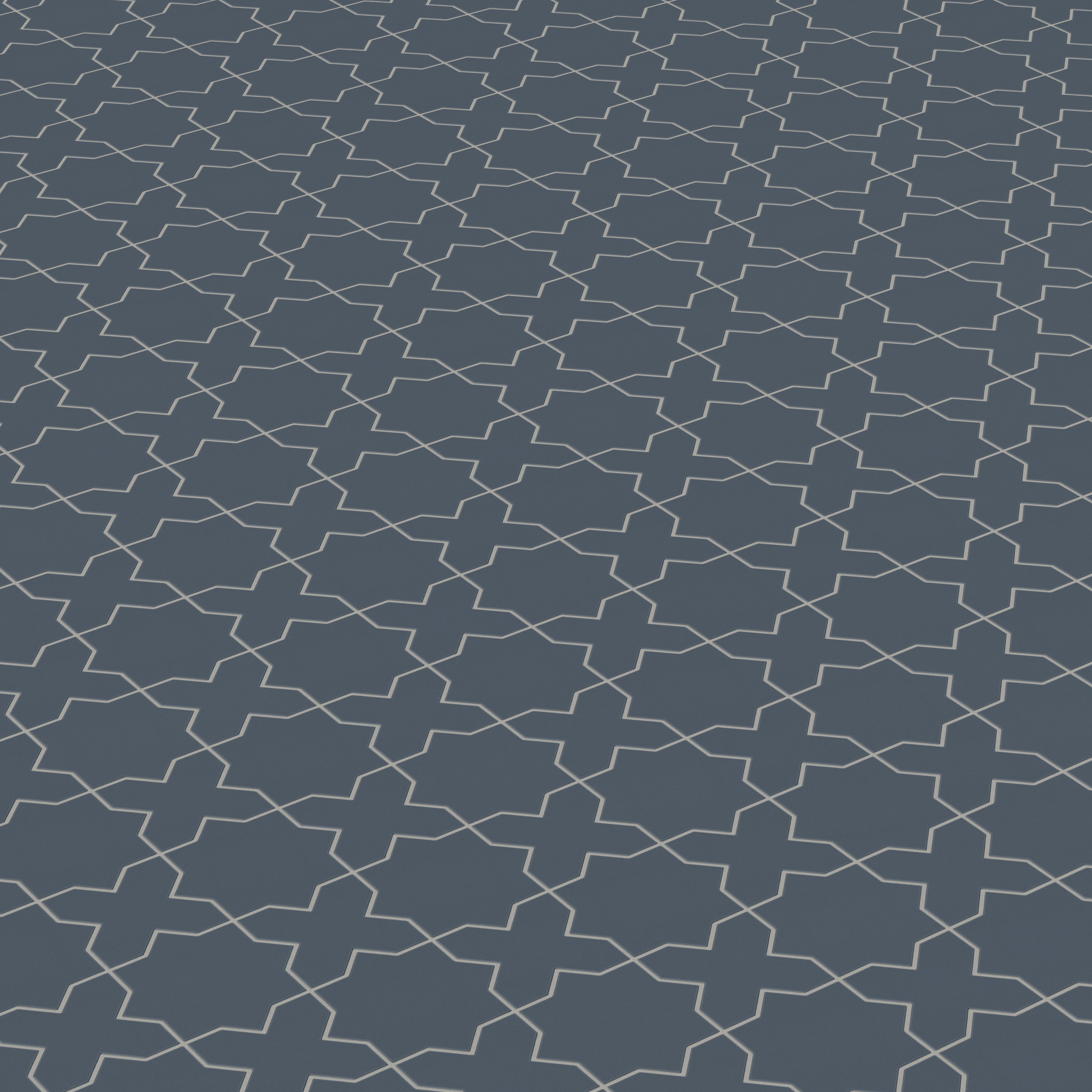Star & Cross Original Ceramic Tile in Slate Blue Matte