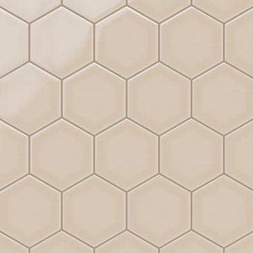 6" Hexagon Original Ceramic Tile in Sweet Pea Gloss