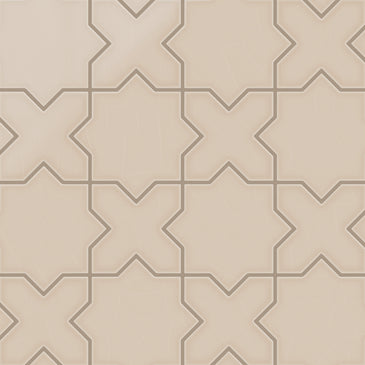 Star & Cross Original Ceramic Tile in Sweet Pea Gloss