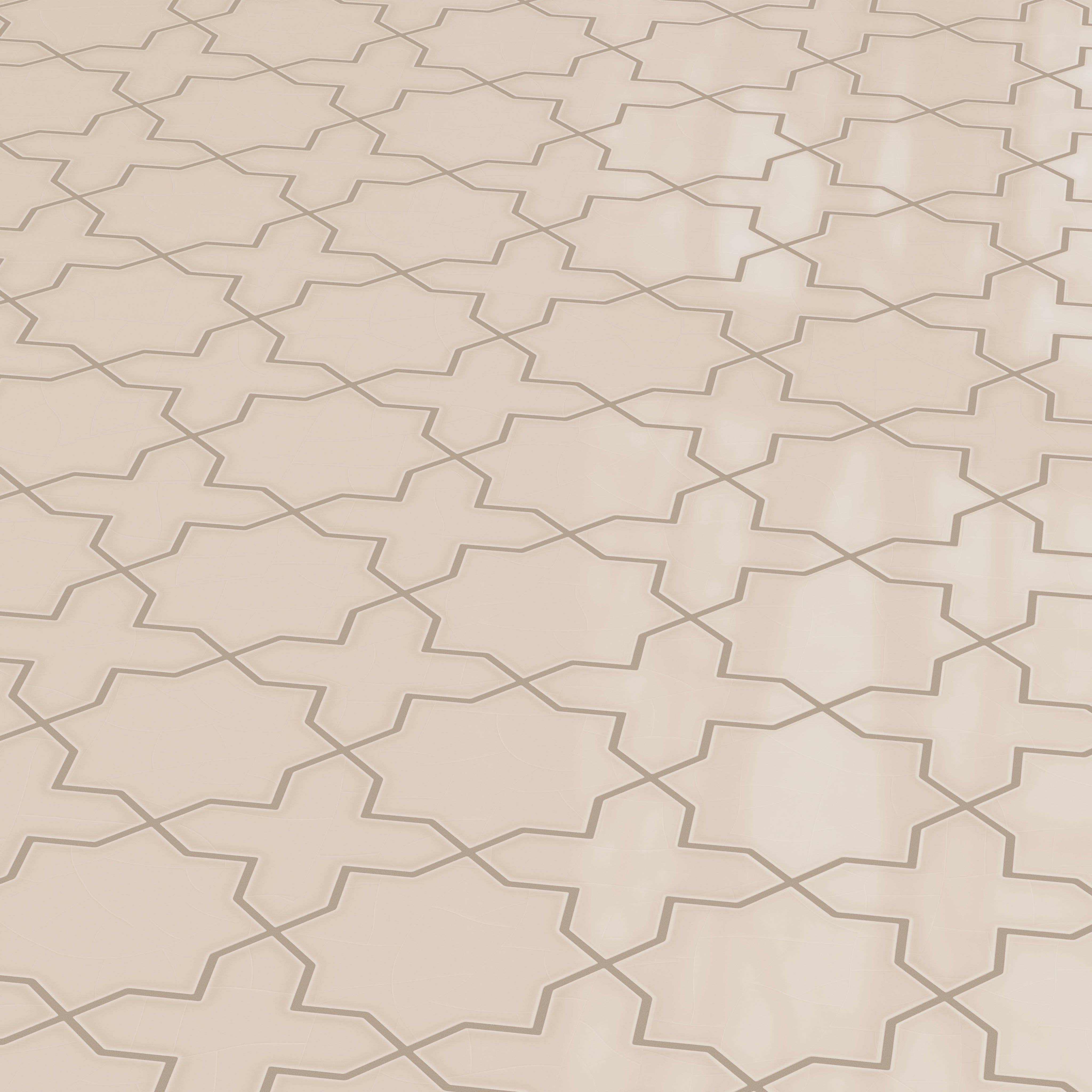 Star & Cross Original Ceramic Tile in Sweet Pea Gloss
