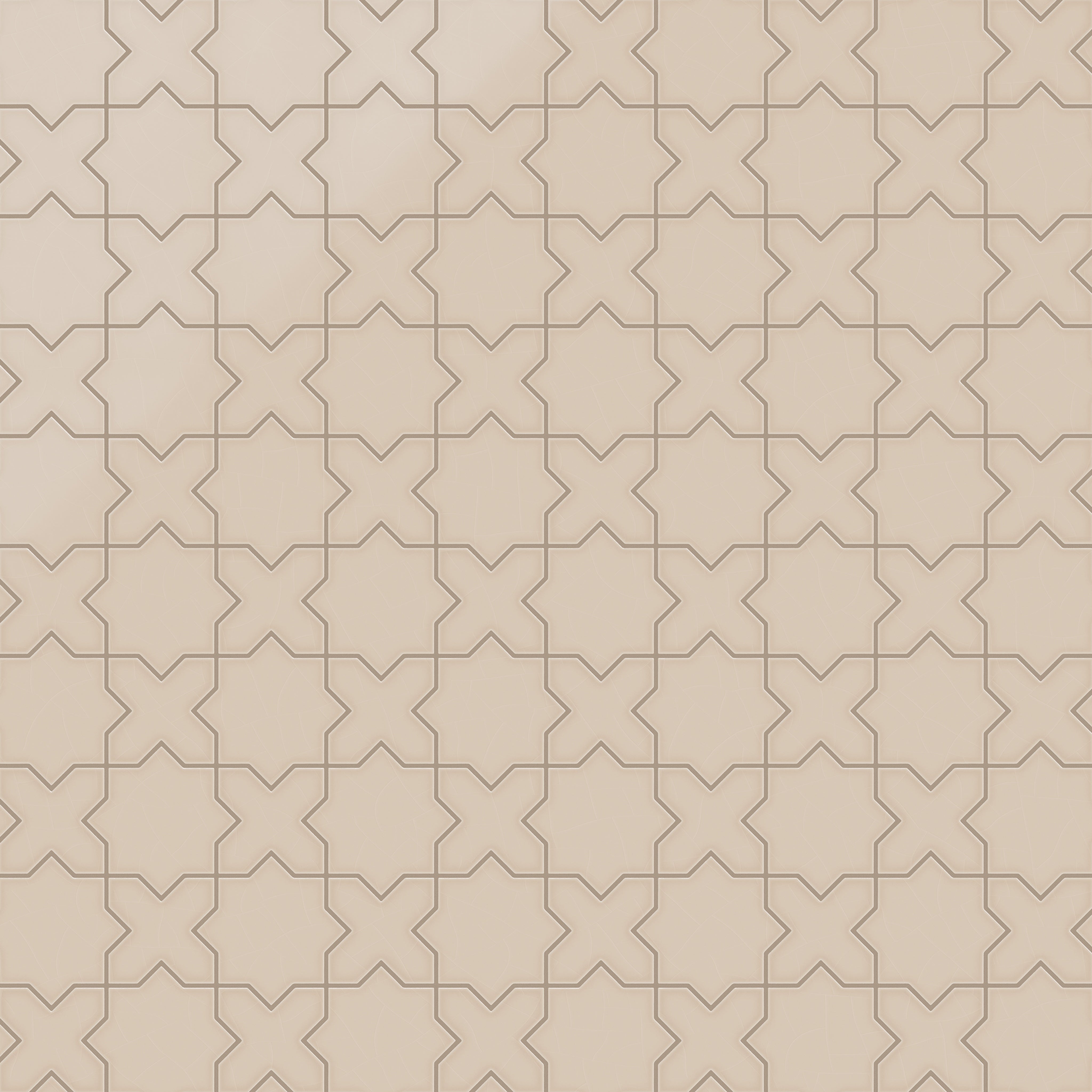 Star & Cross Original Ceramic Tile in Sweet Pea Gloss