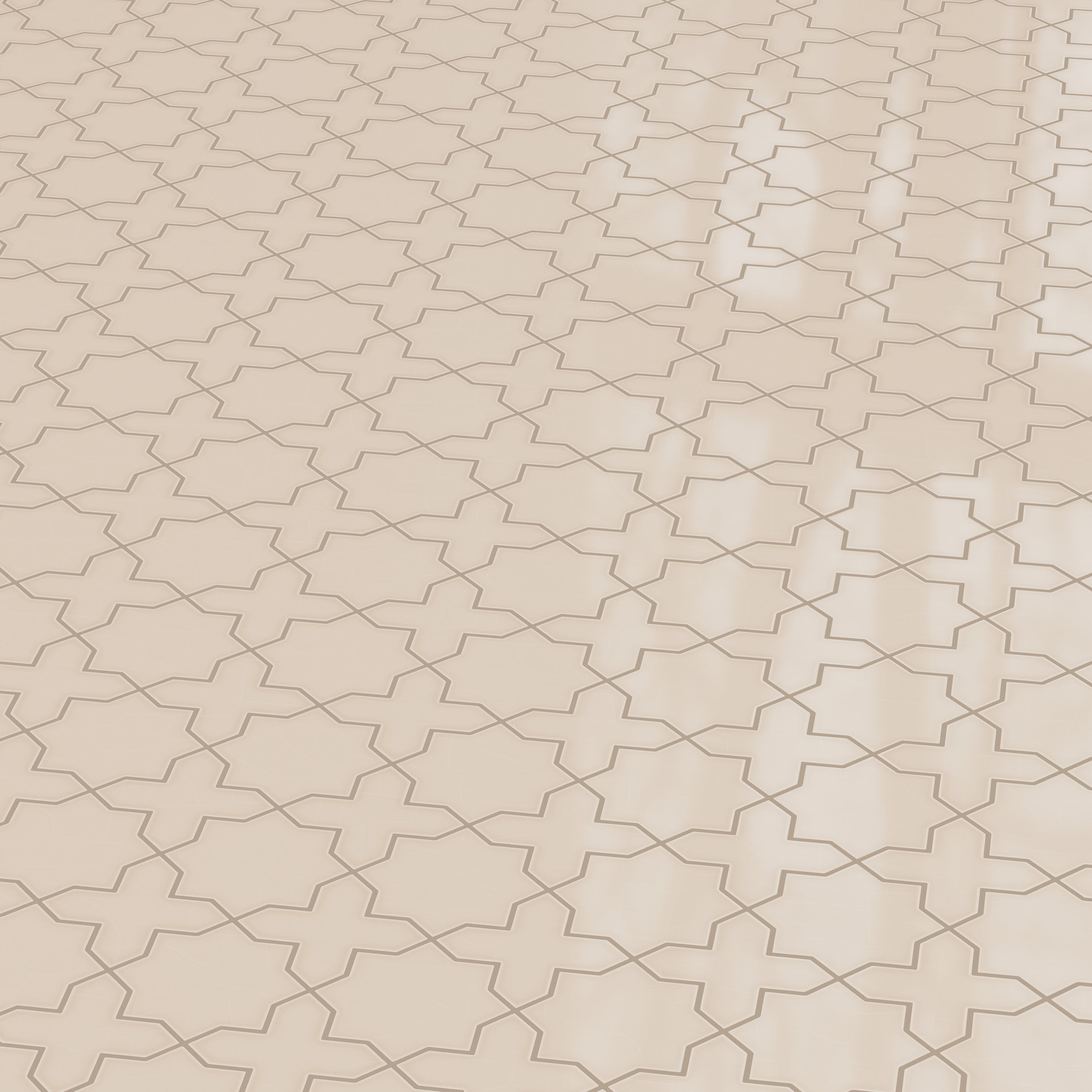 Star & Cross Original Ceramic Tile in Sweet Pea Gloss