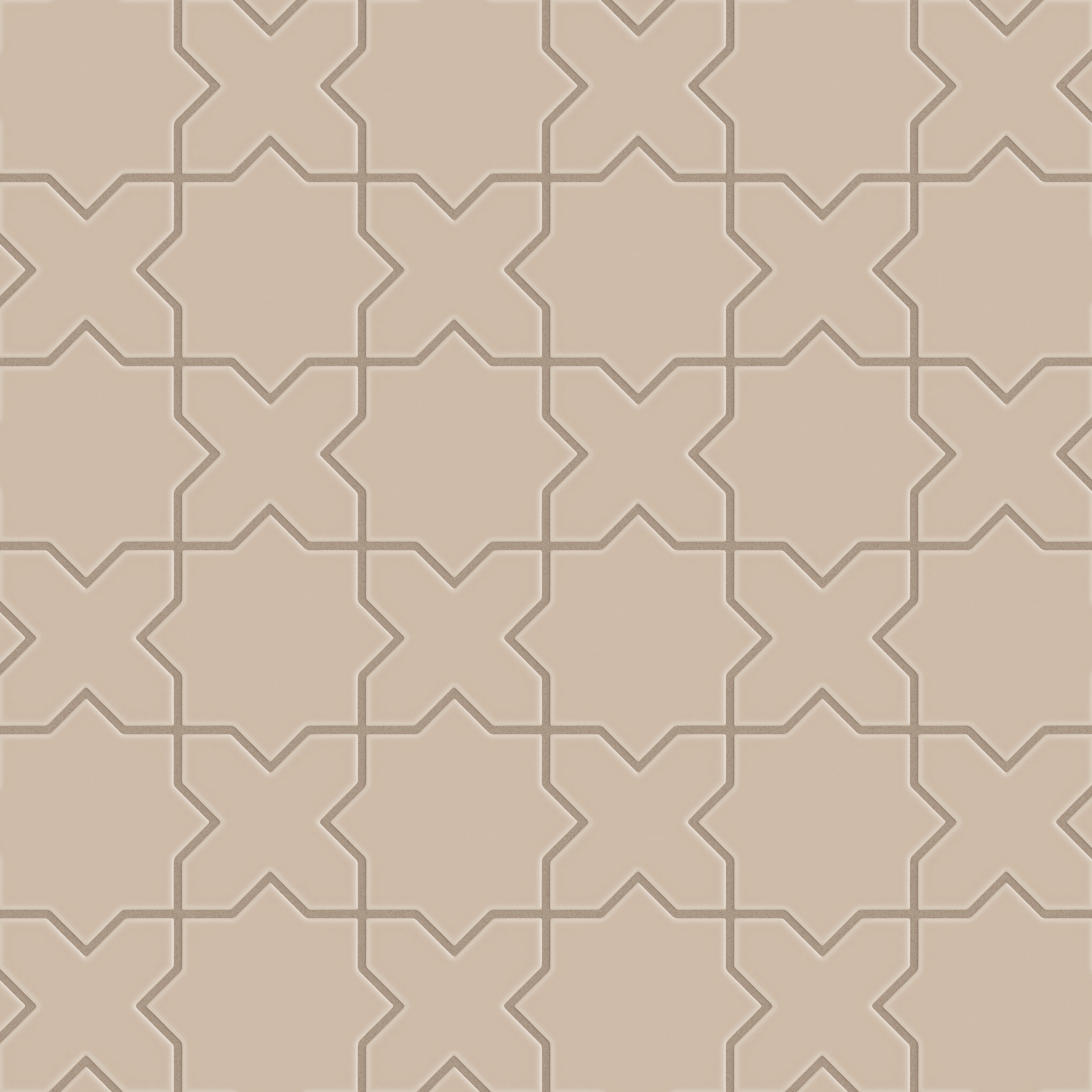Mini Star & Cross Original Ceramic Tile in Sweet Pea Matte
