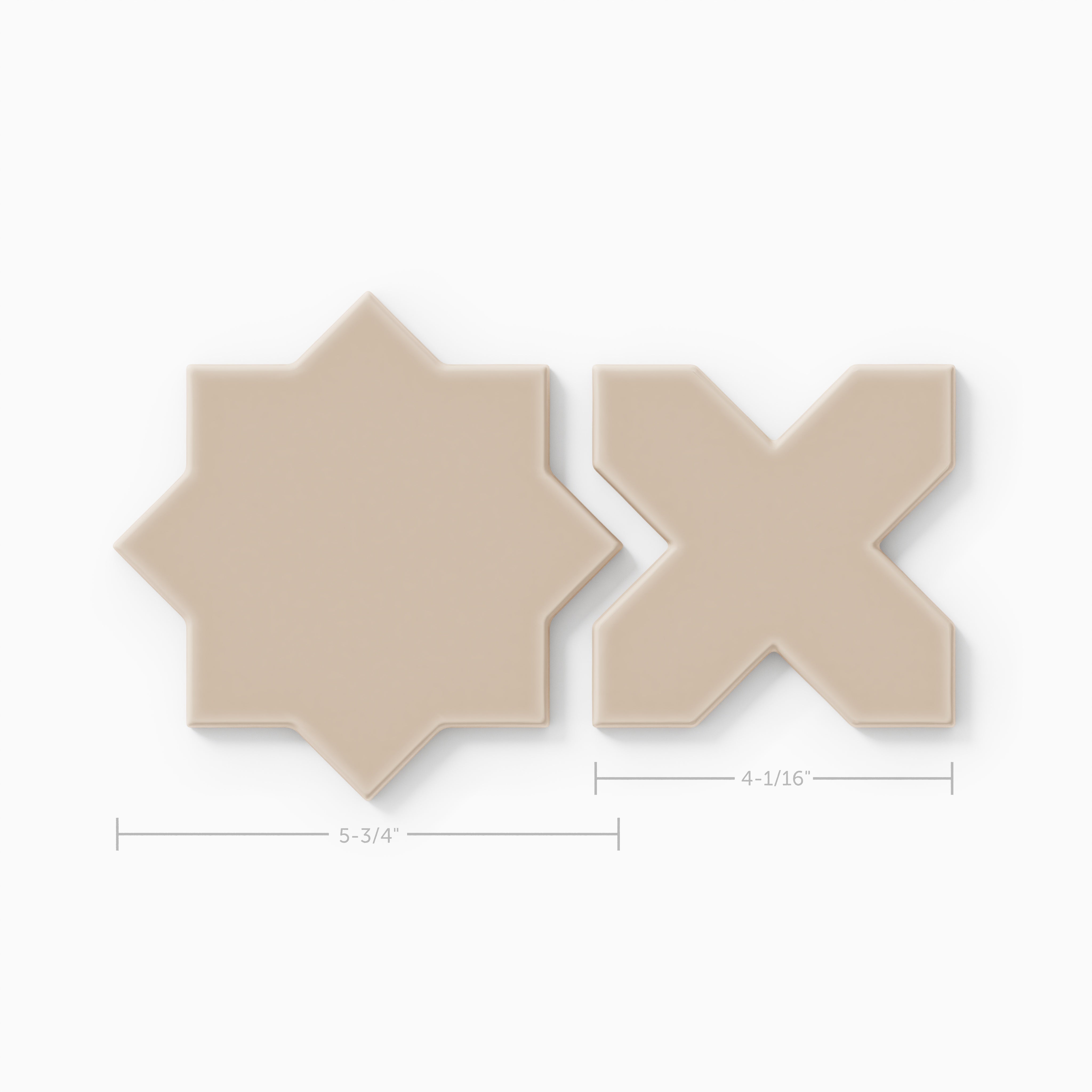 Mini Star & Cross Original Ceramic Tile in Sweet Pea Matte