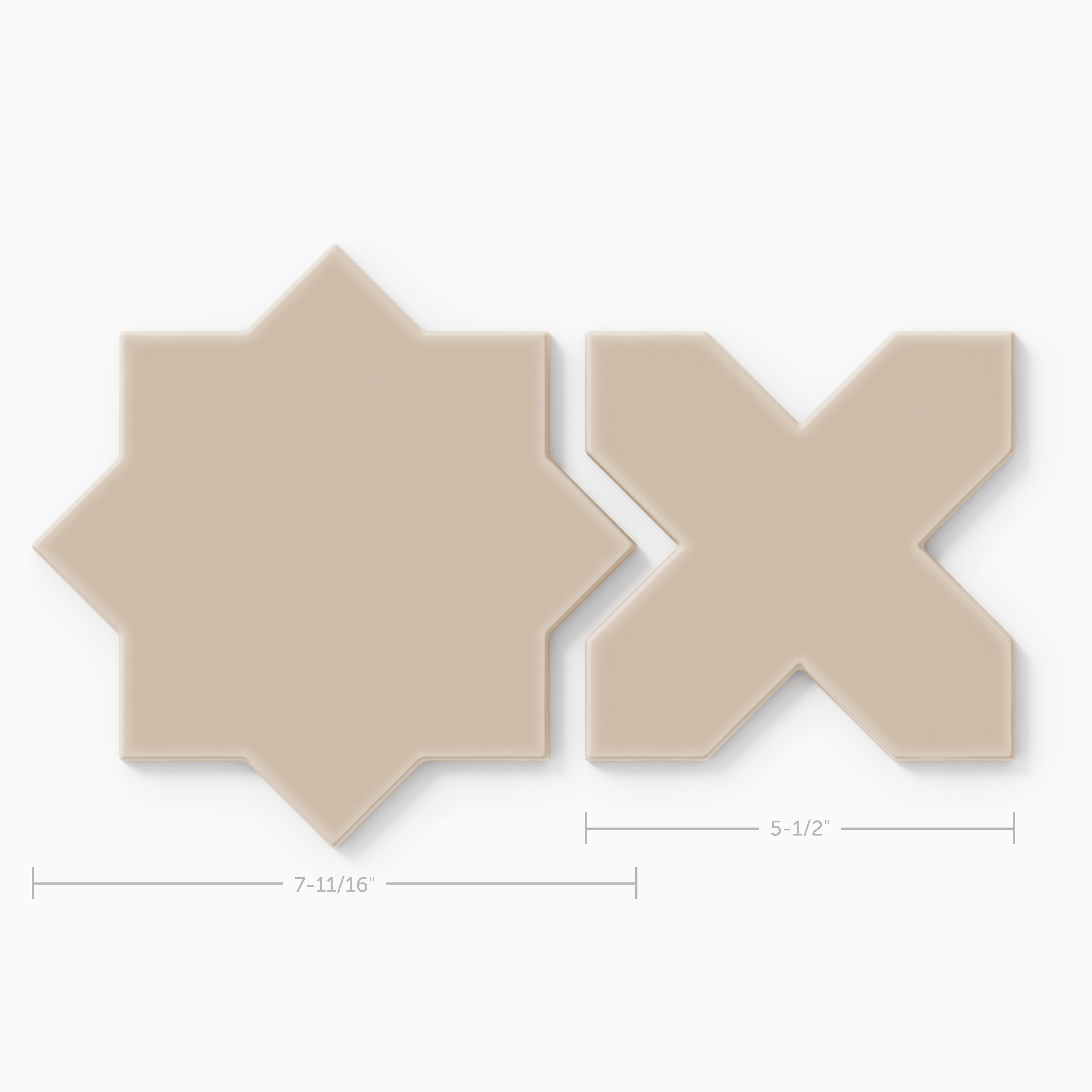 Star & Cross Original Ceramic Tile in Sweet Pea Matte