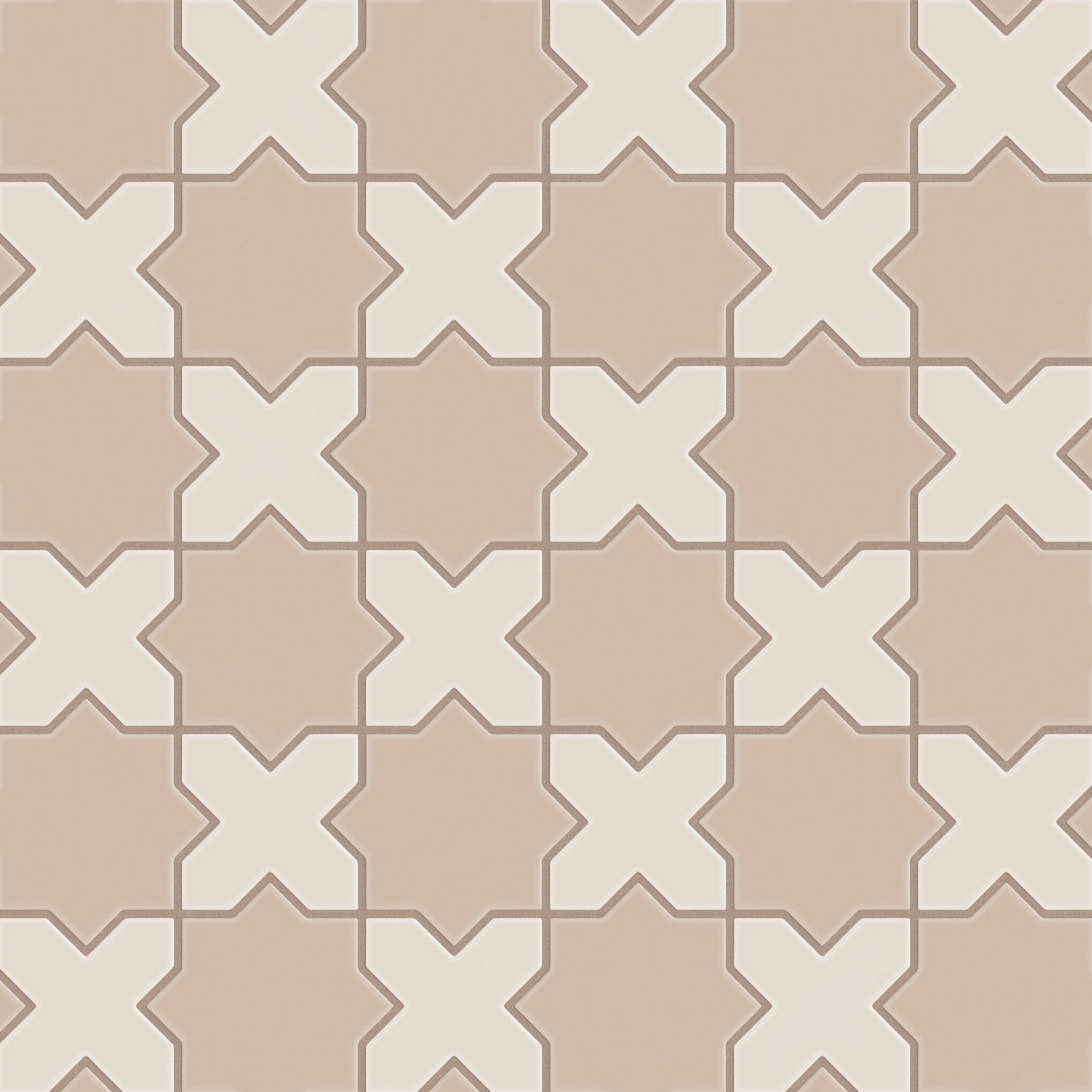 Sweet Pea & Sand Dune Mini Star & Cross Matte Original Ceramic Tile