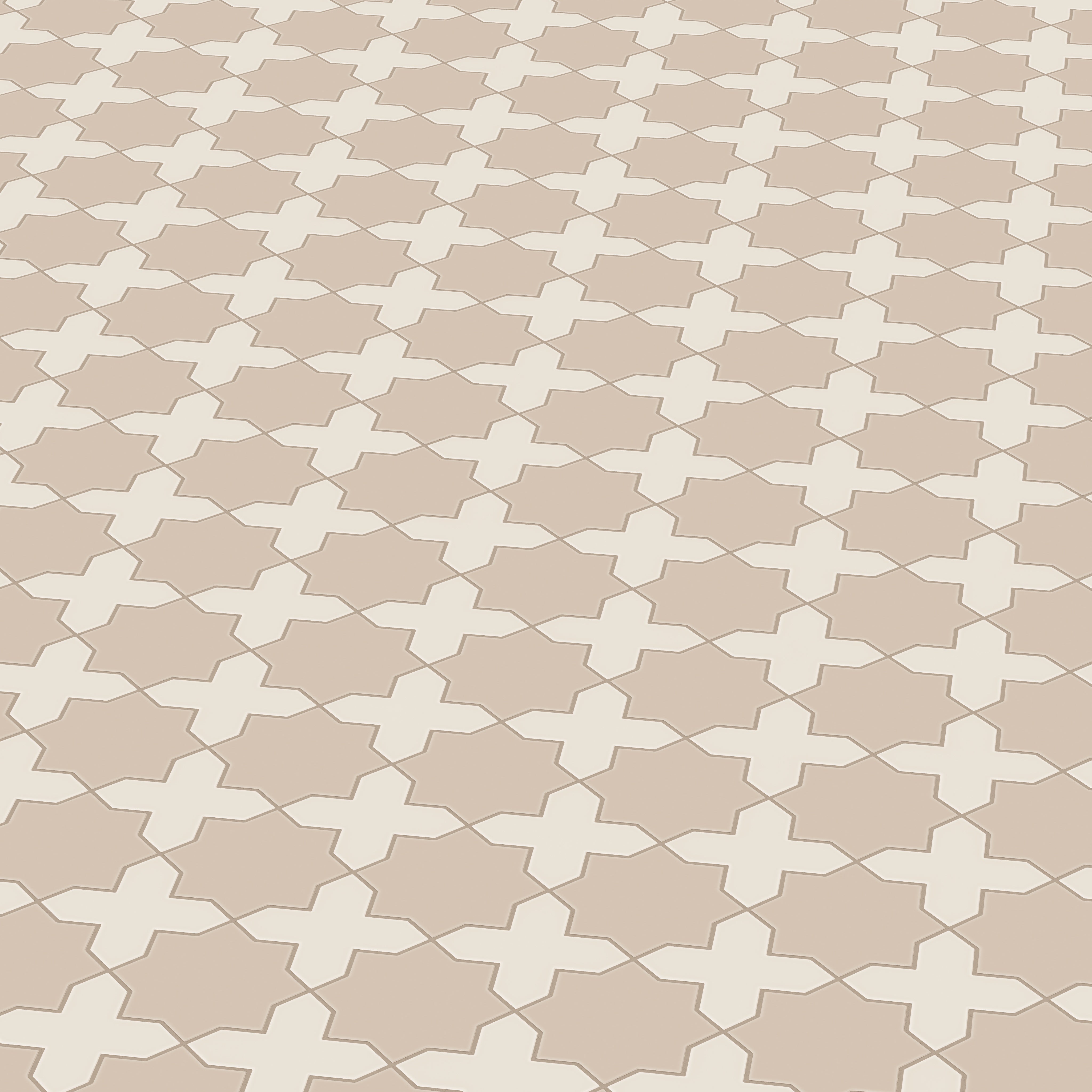 Star & Cross Original Ceramic Tile in Sweet Pea Matte & Sand Dune Matte