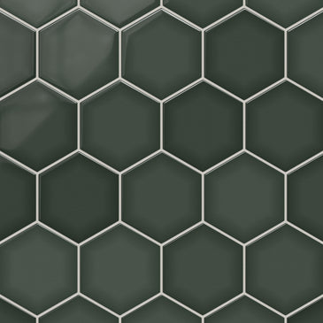 6" Hexagon Original Ceramic Tile in Tempest Gloss