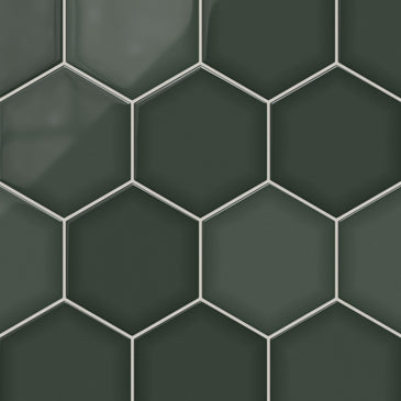 8" Hexagon Original Ceramic Tile in Tempest Gloss