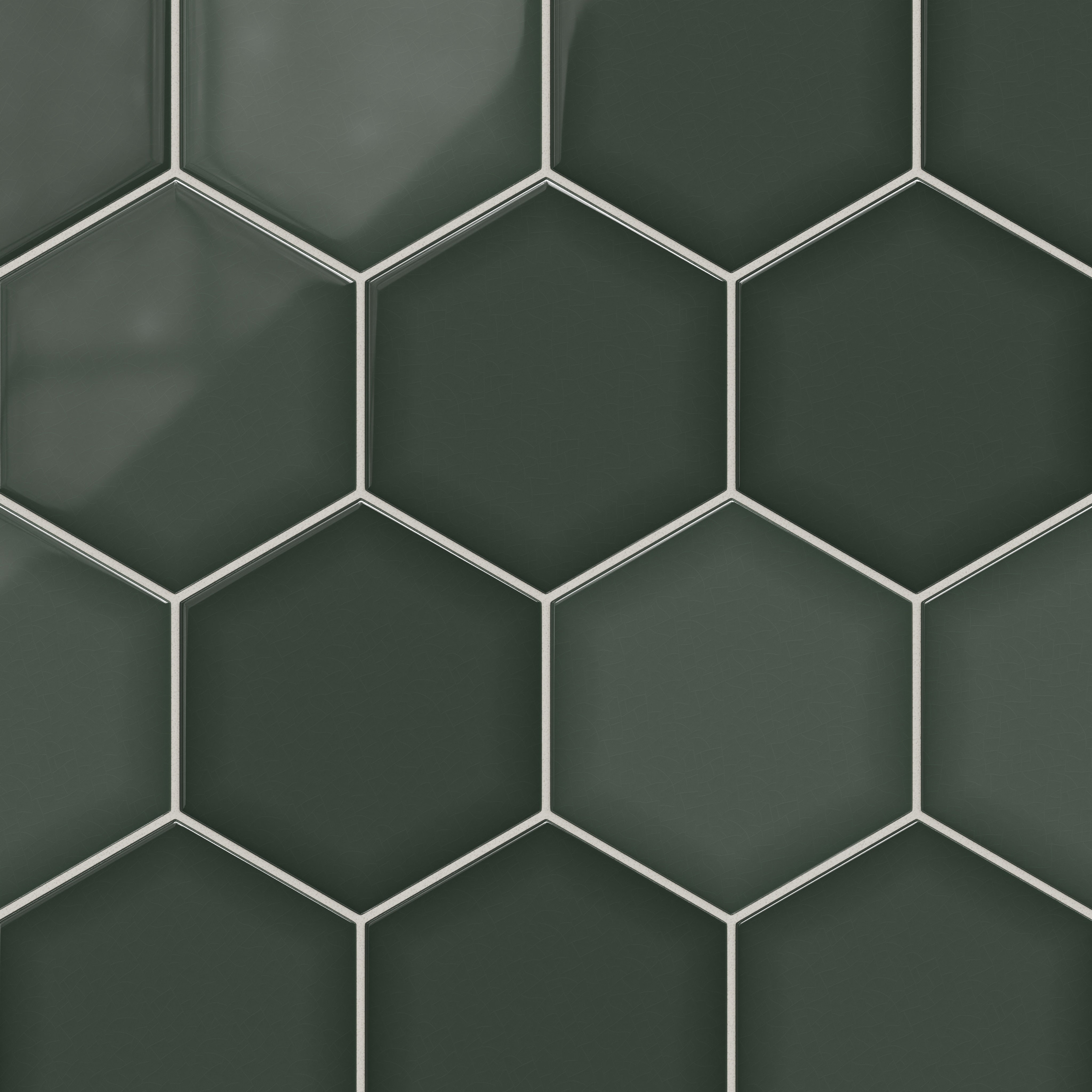 8" Hexagon Original Ceramic Tile in Tempest Gloss