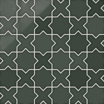 Mini Star & Cross Original Ceramic Tile in Tempest Matte